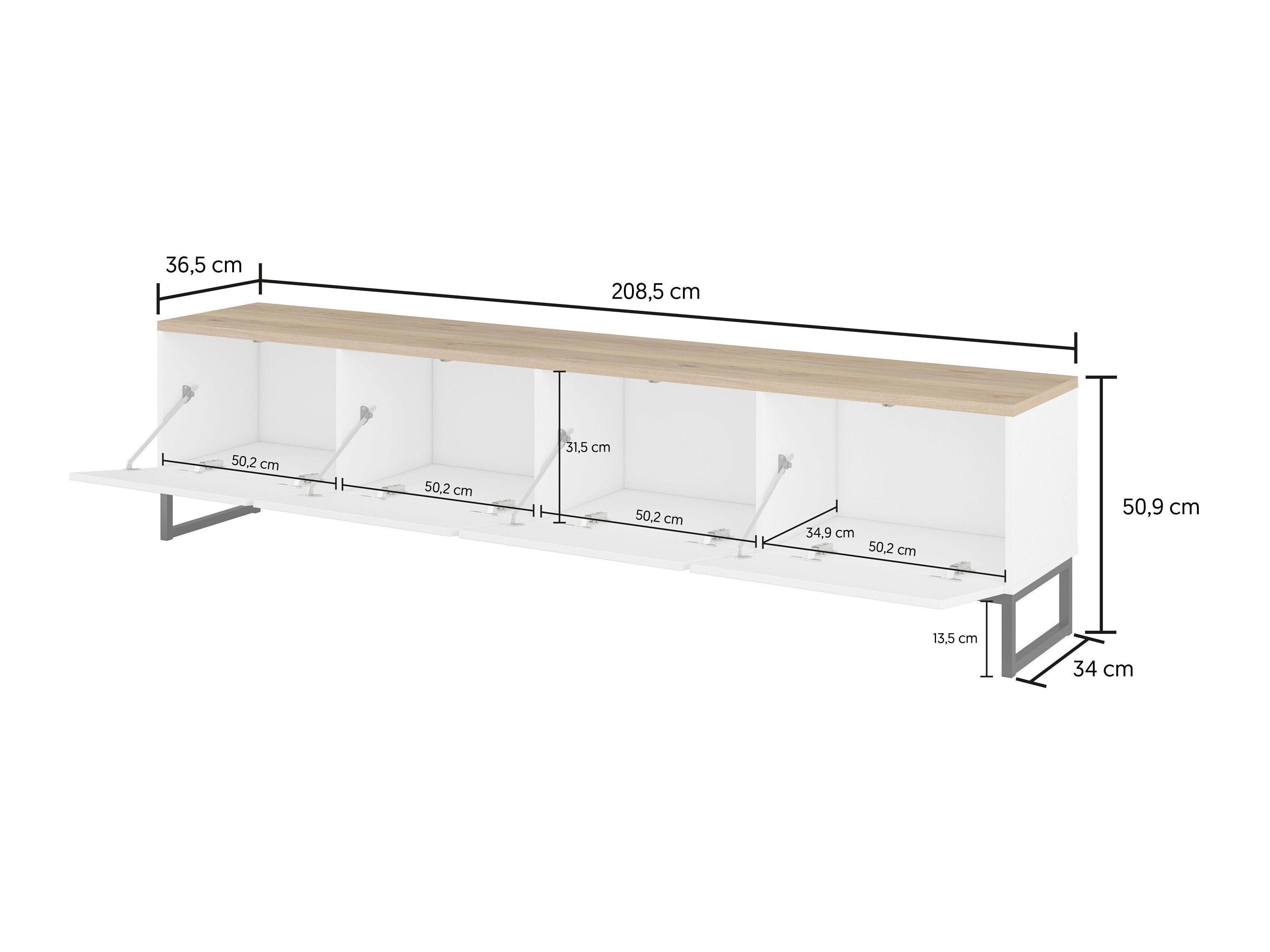 TV stand Camtolo 101 (White + Light oak)