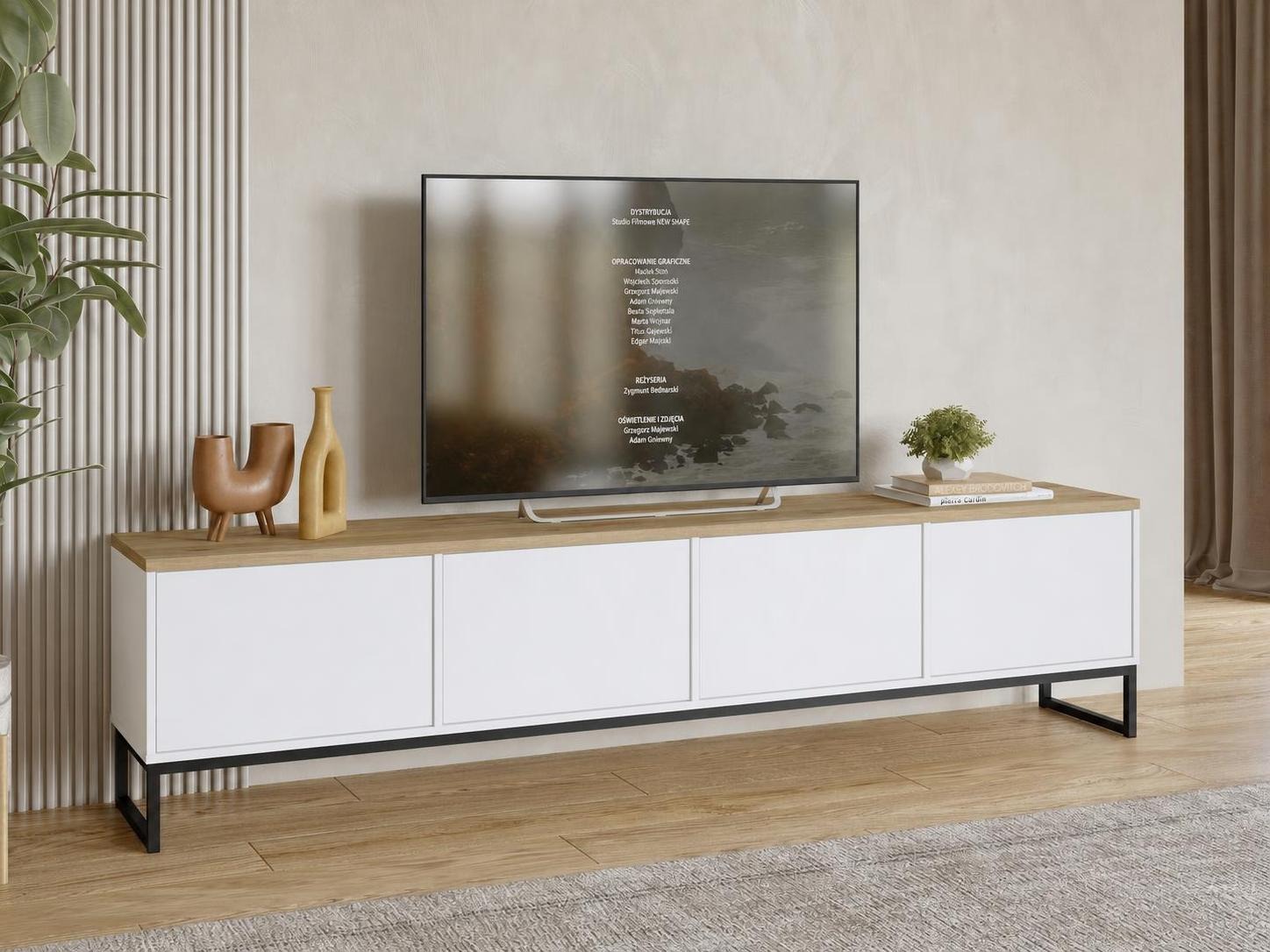 TV stand Camtolo 101 (White + Light oak)