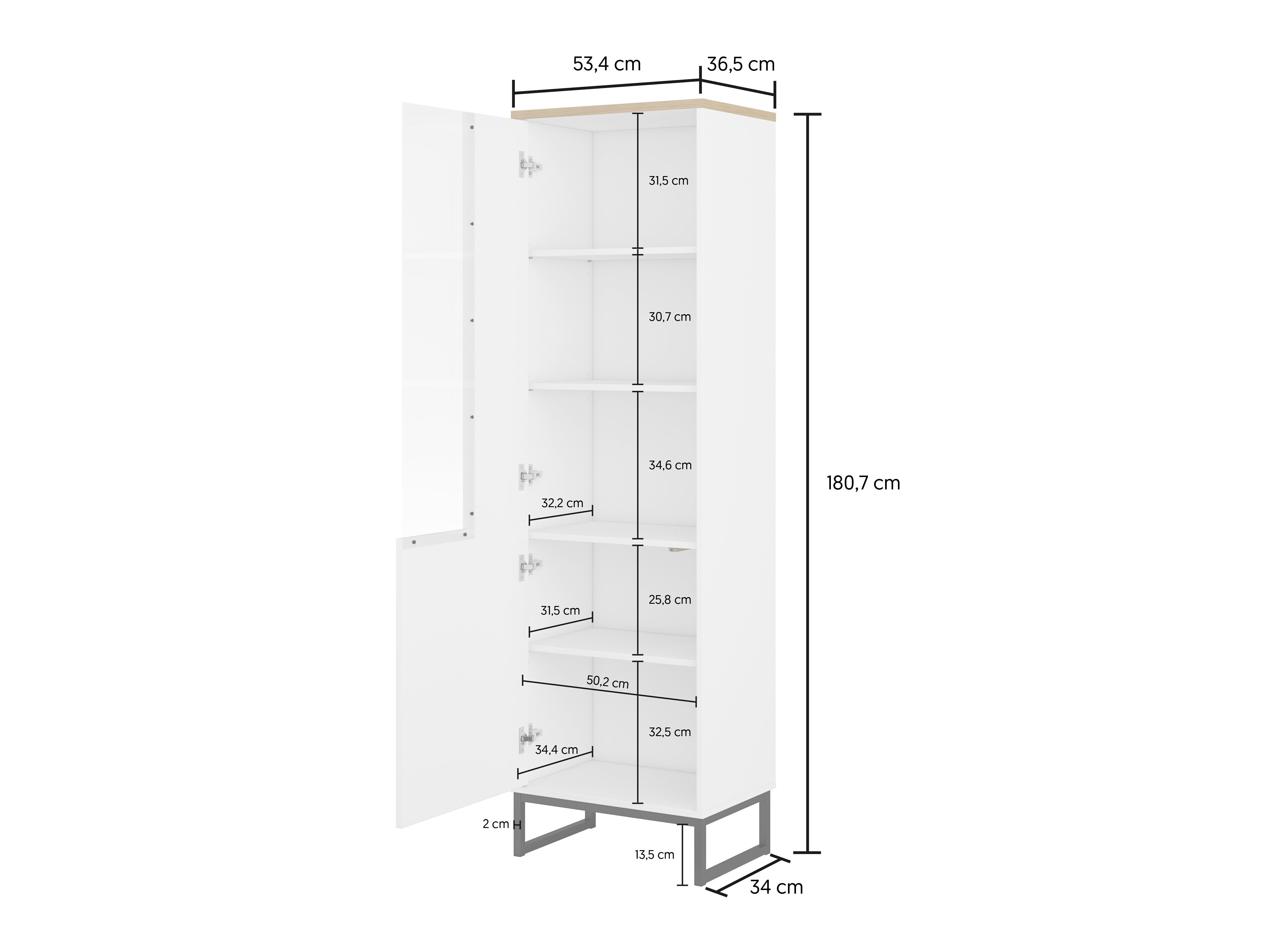 Bookcase Camtolo 104 (White + Light oak)