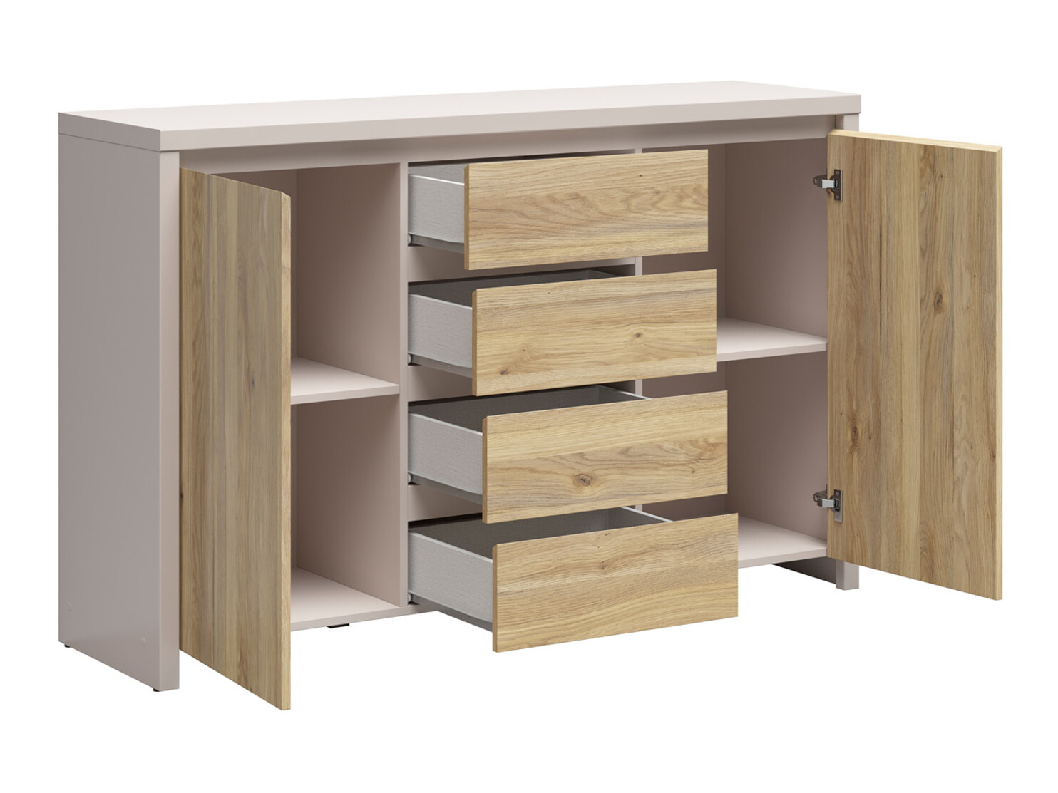 Chest of drawers Nolroma 103 (Cashmere + Oak)