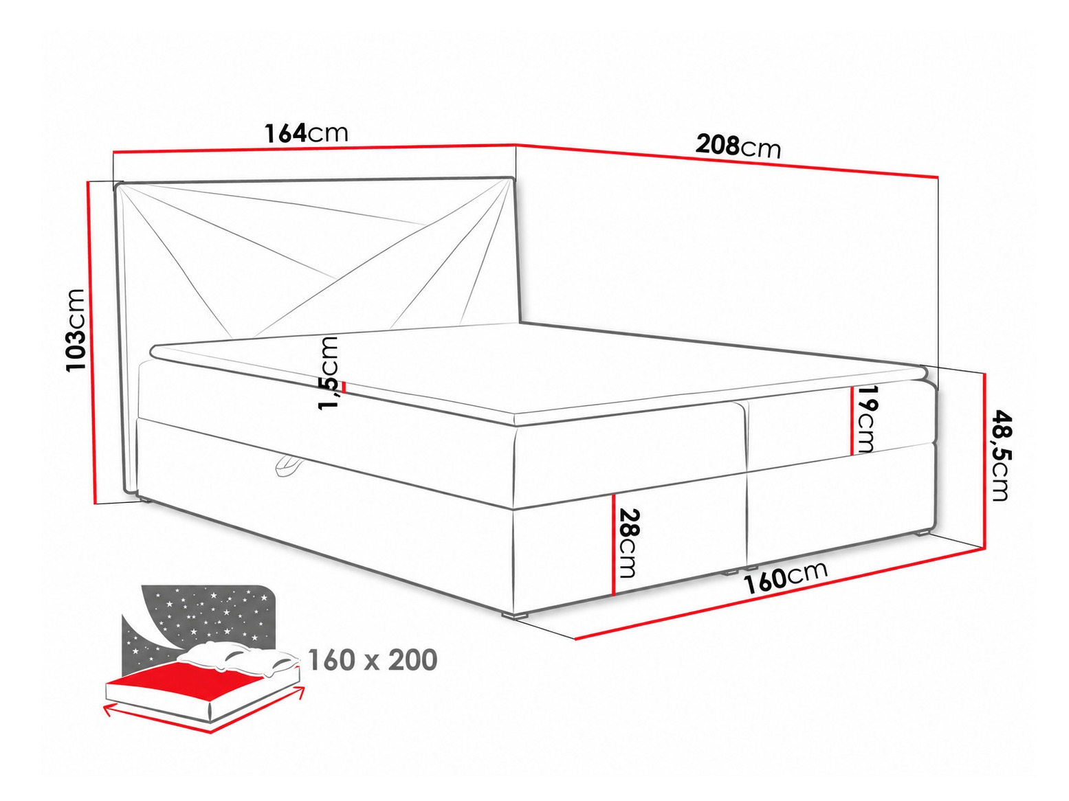 Continental bed Pons II (Kronos 15)