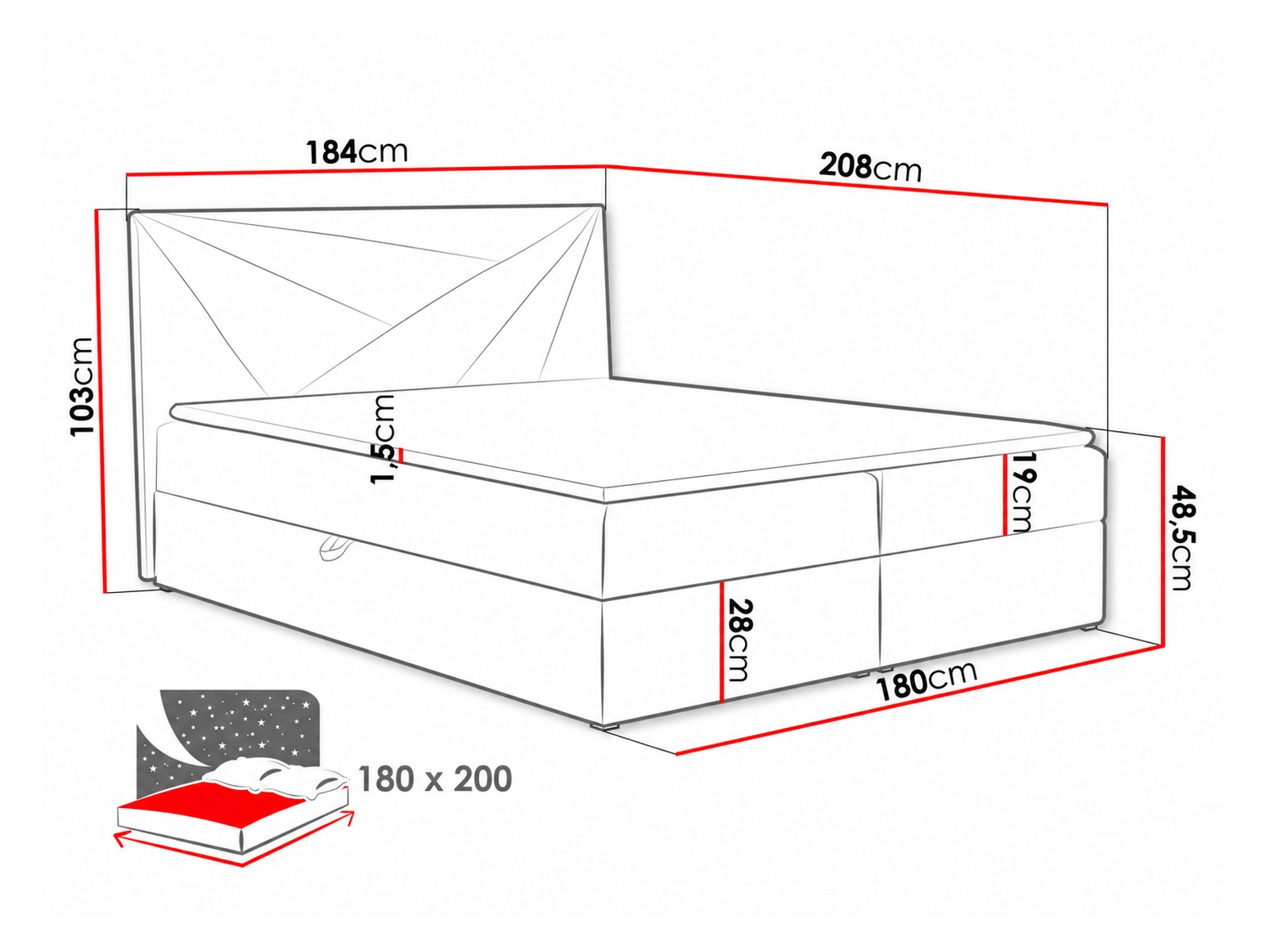 Continental bed Pons II (Kronos 27)