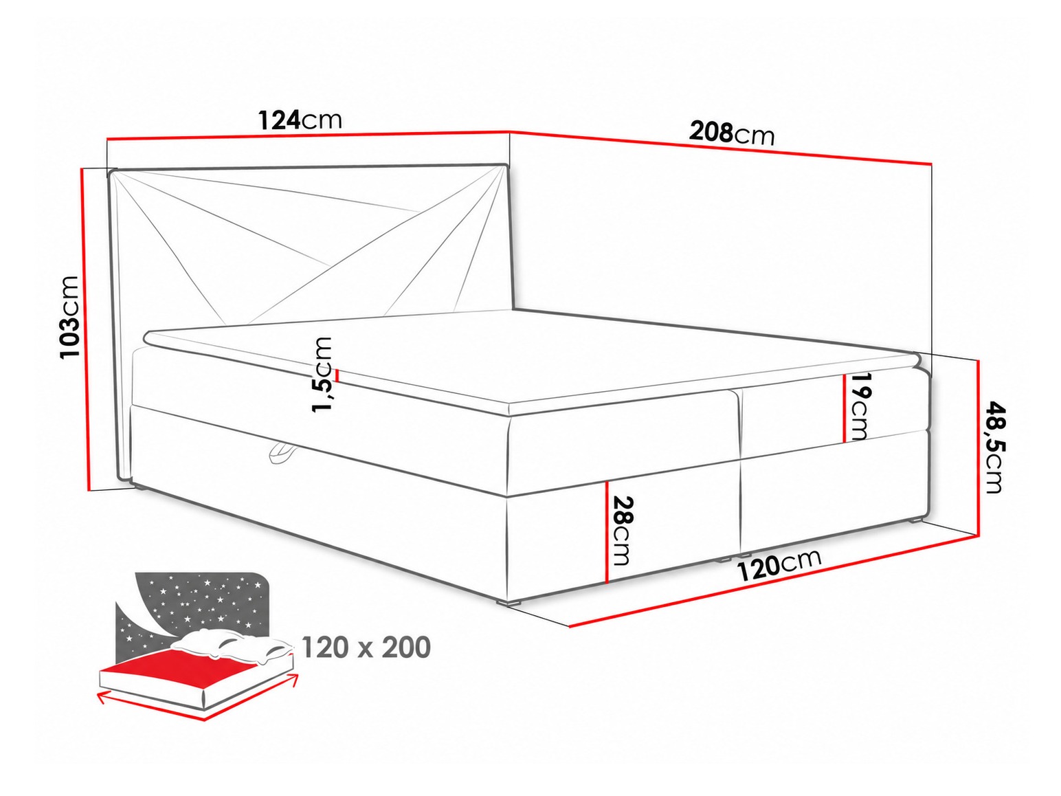 Continental bed Pons II (Kronos 34)