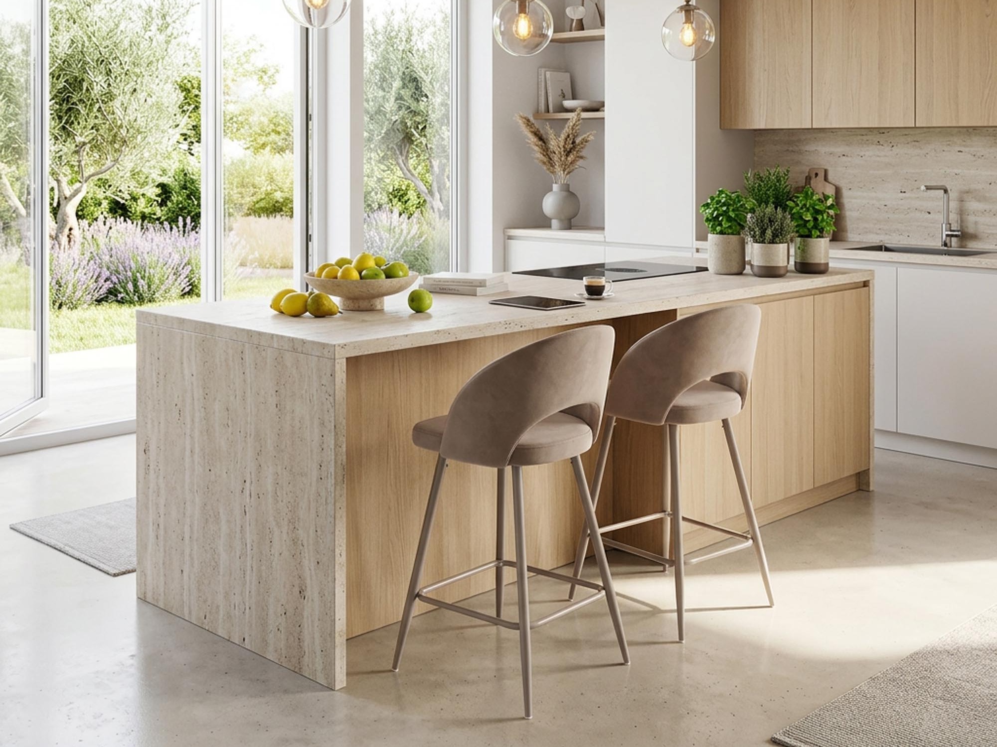 Counter stool Houston 881 (Light beige + Cashmere)