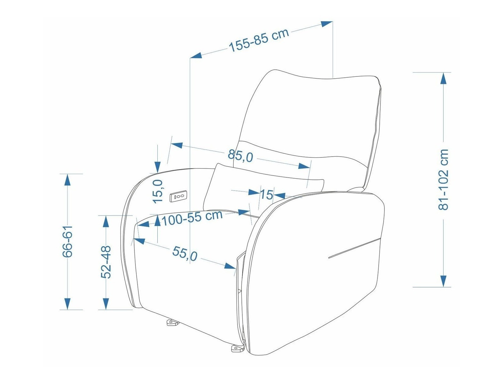 Recliner armchair Houston 2226 (Maloy 31)