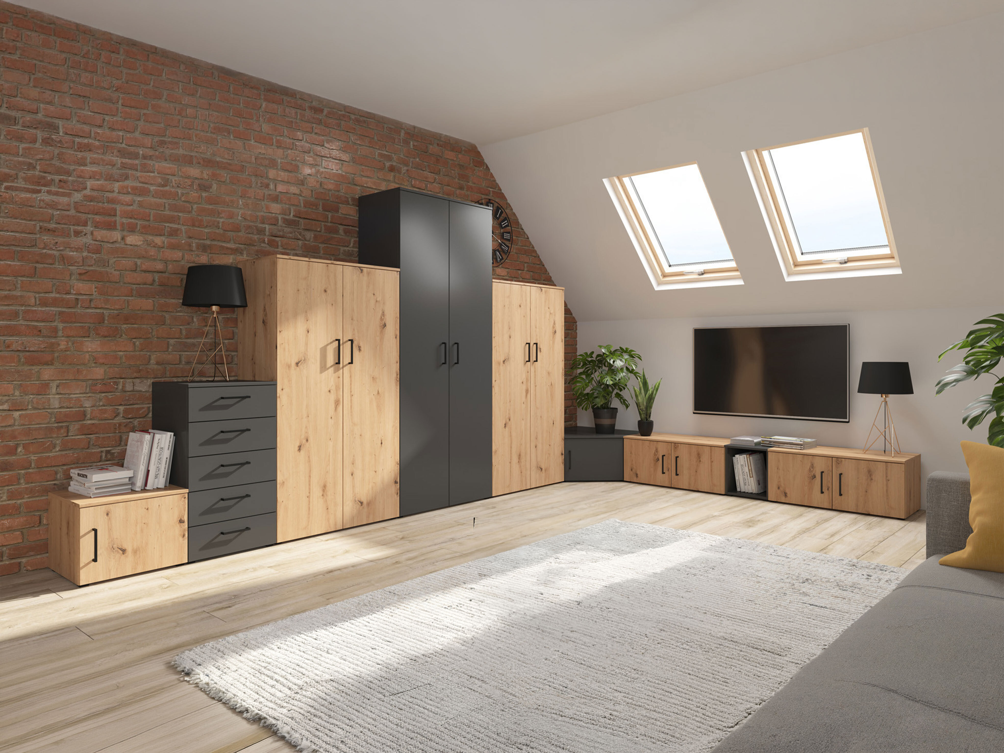 Bookcase Fenopha 195 (Graphite)