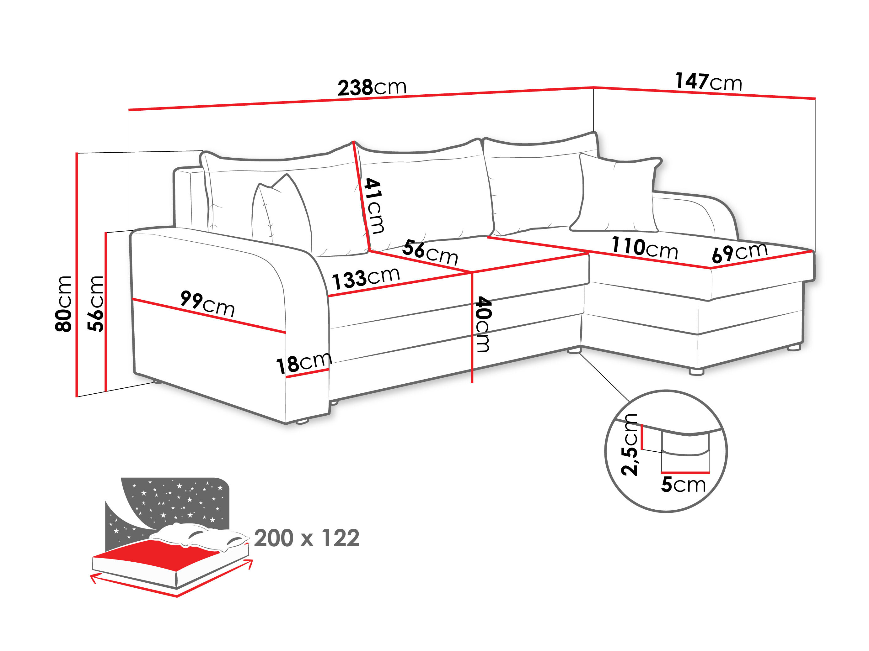 Corner sofa Comfivo Melissa (Spirit Sand)