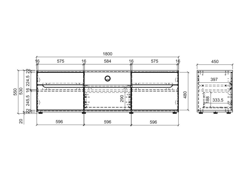 TV stand Lirfela 100