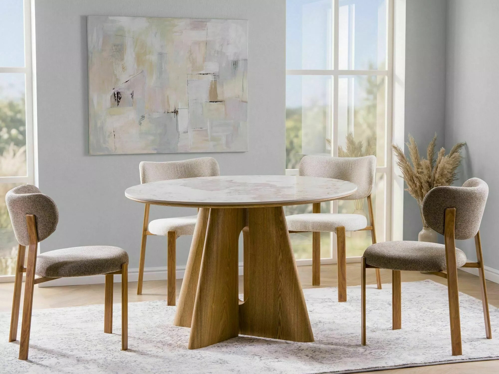 Table Detroit 1073 (Stone pattern + Oak)