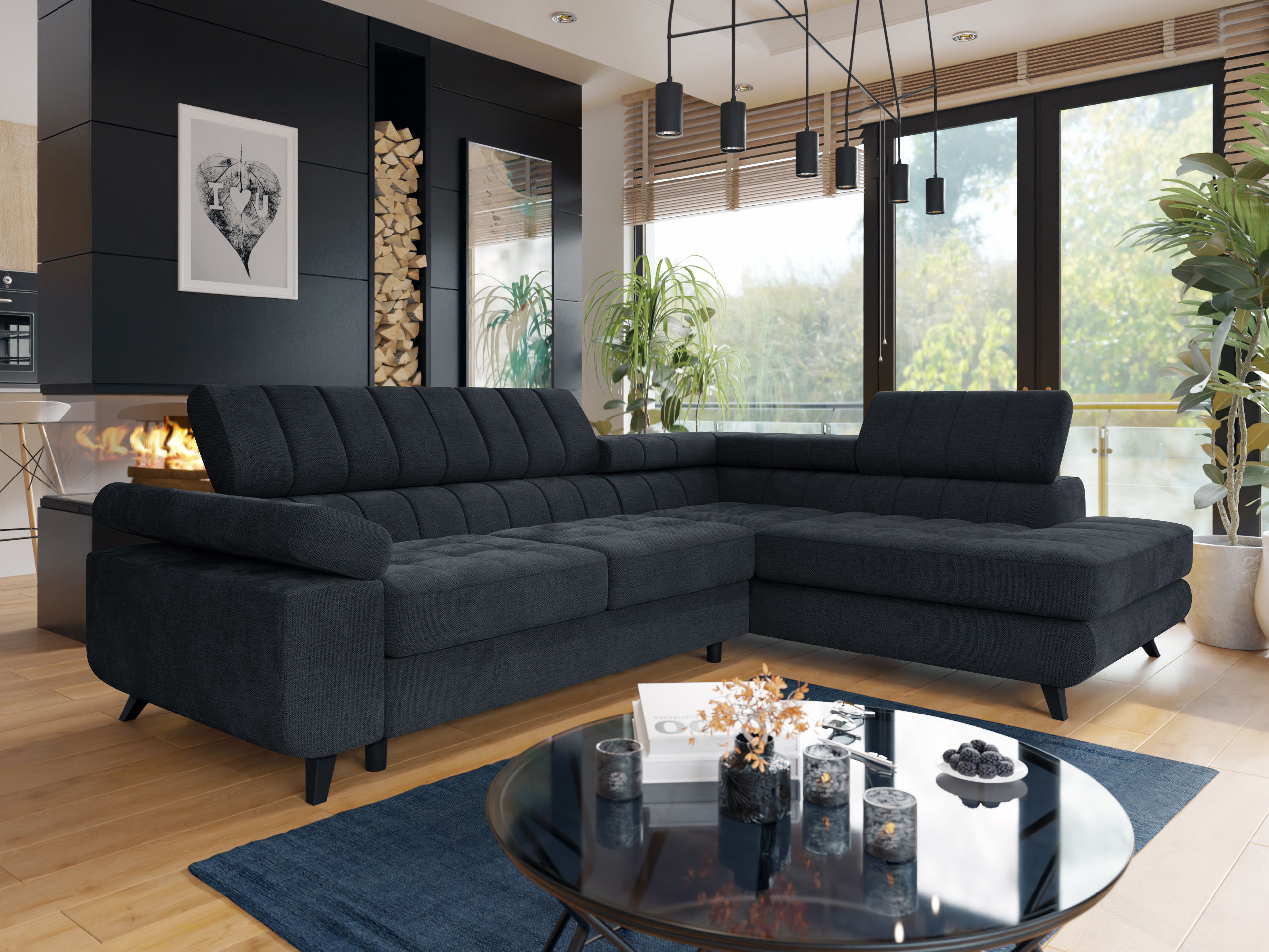 Corner sofa Comfivo Agnus (Spirit Black)