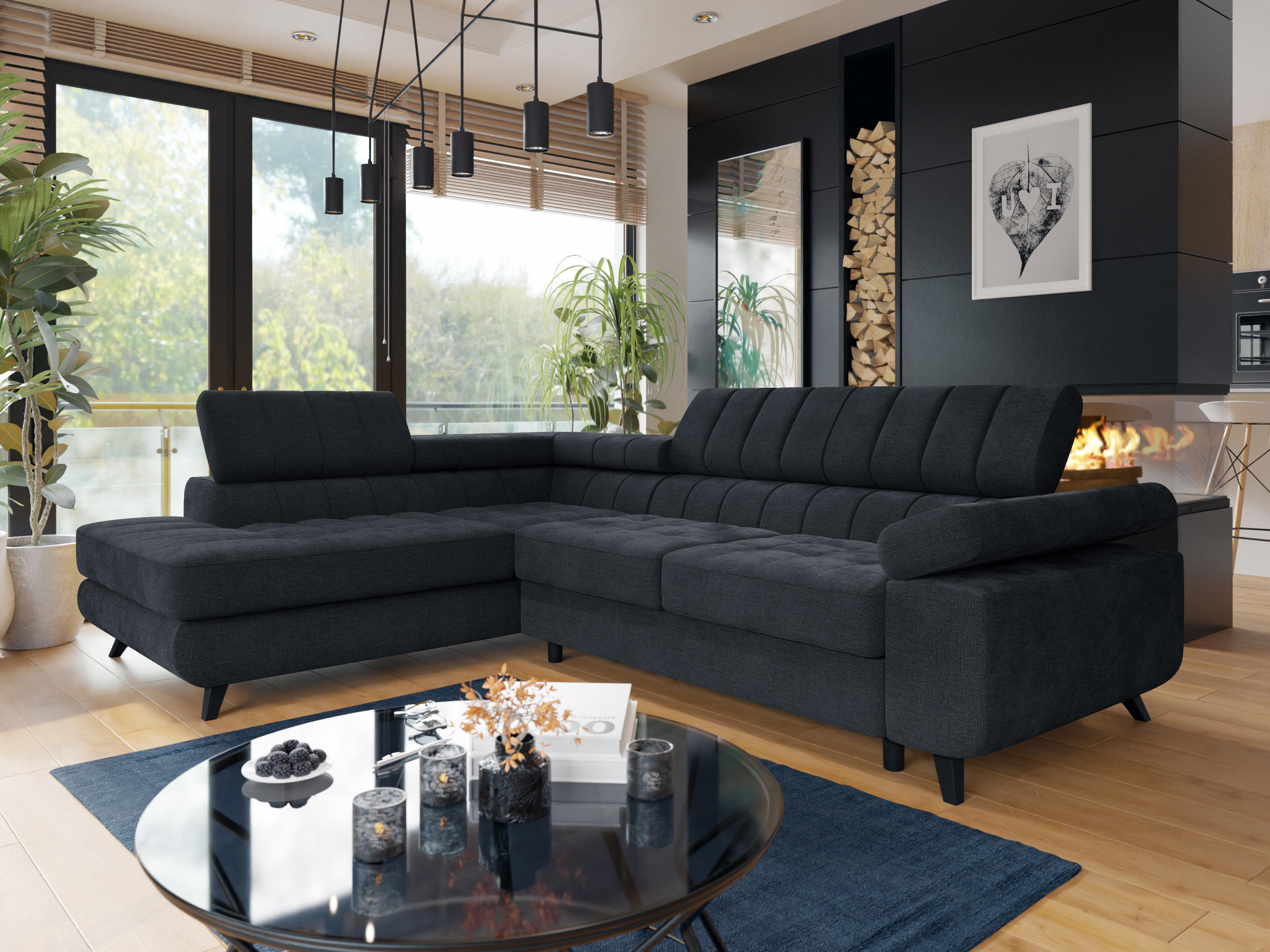 Corner sofa Comfivo Agnus (Spirit Black)