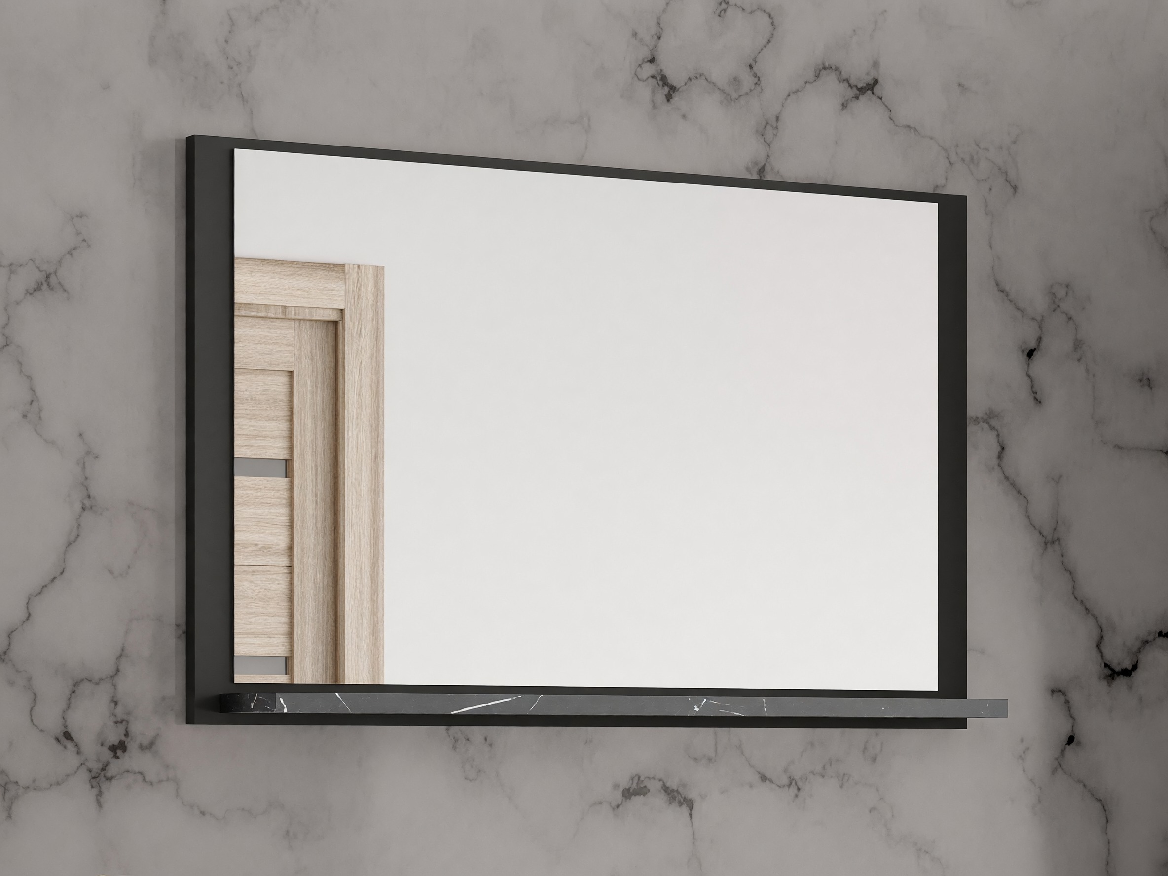Bathroom mirror Salus (Black + Black marble)