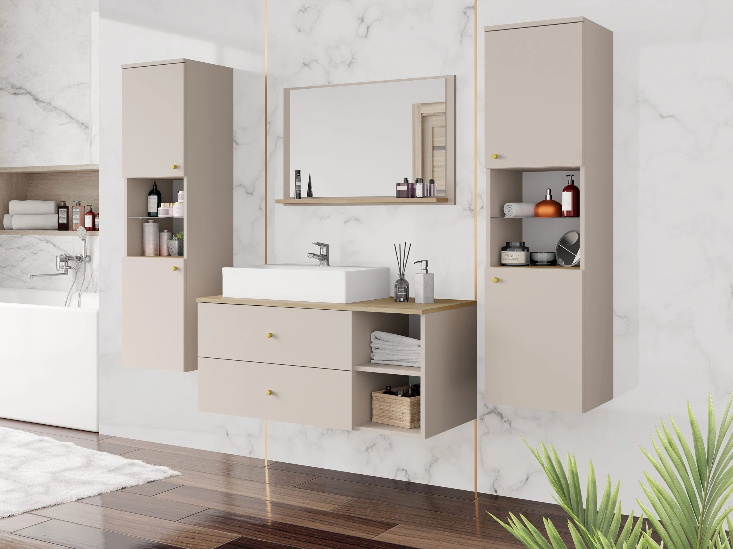 Bathroom mirror Salus (Cashmere + Cremona oak)