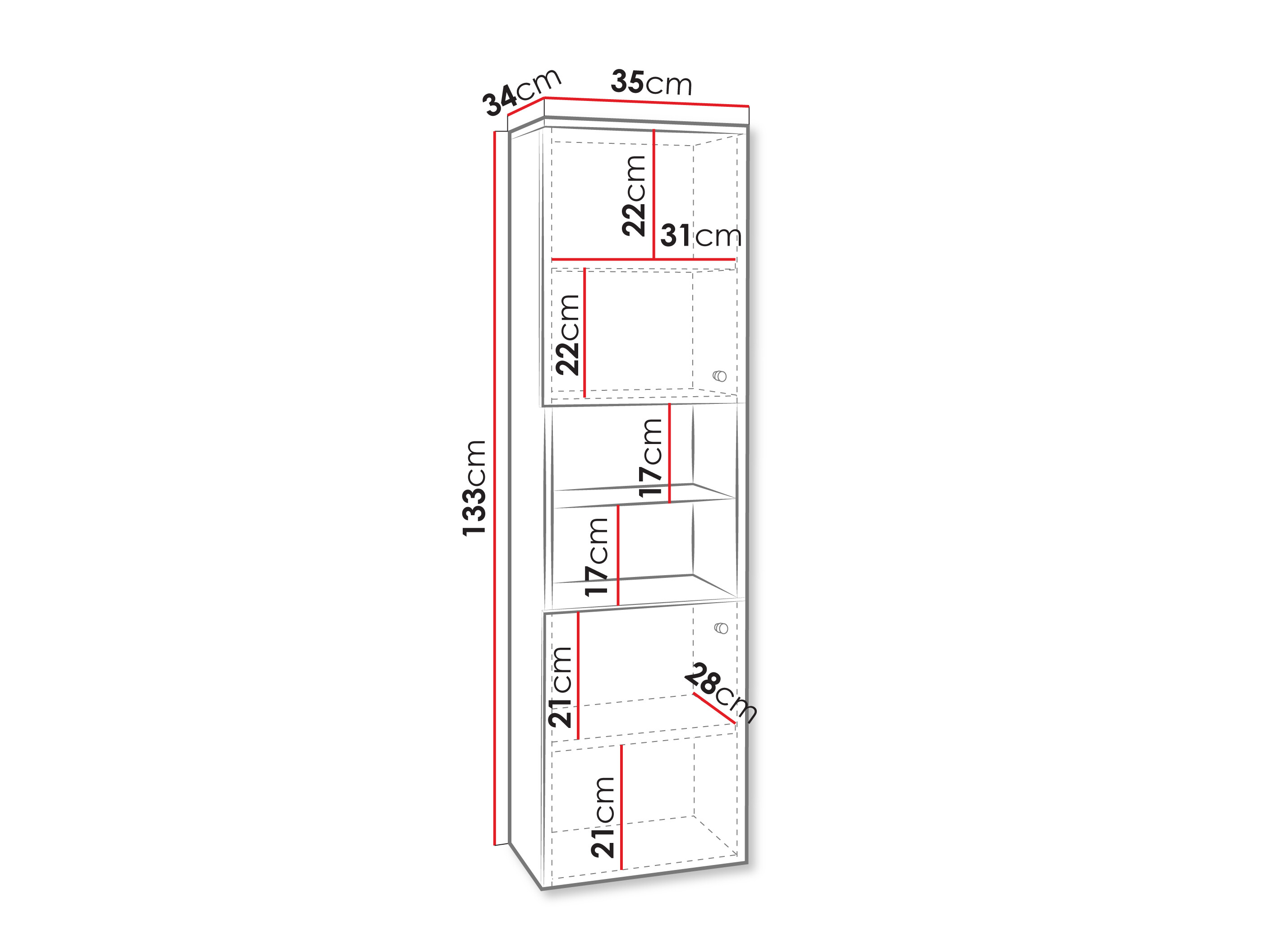 Wall-mounted bathroom cabinet Salus (Cashmere + Cremona oak)