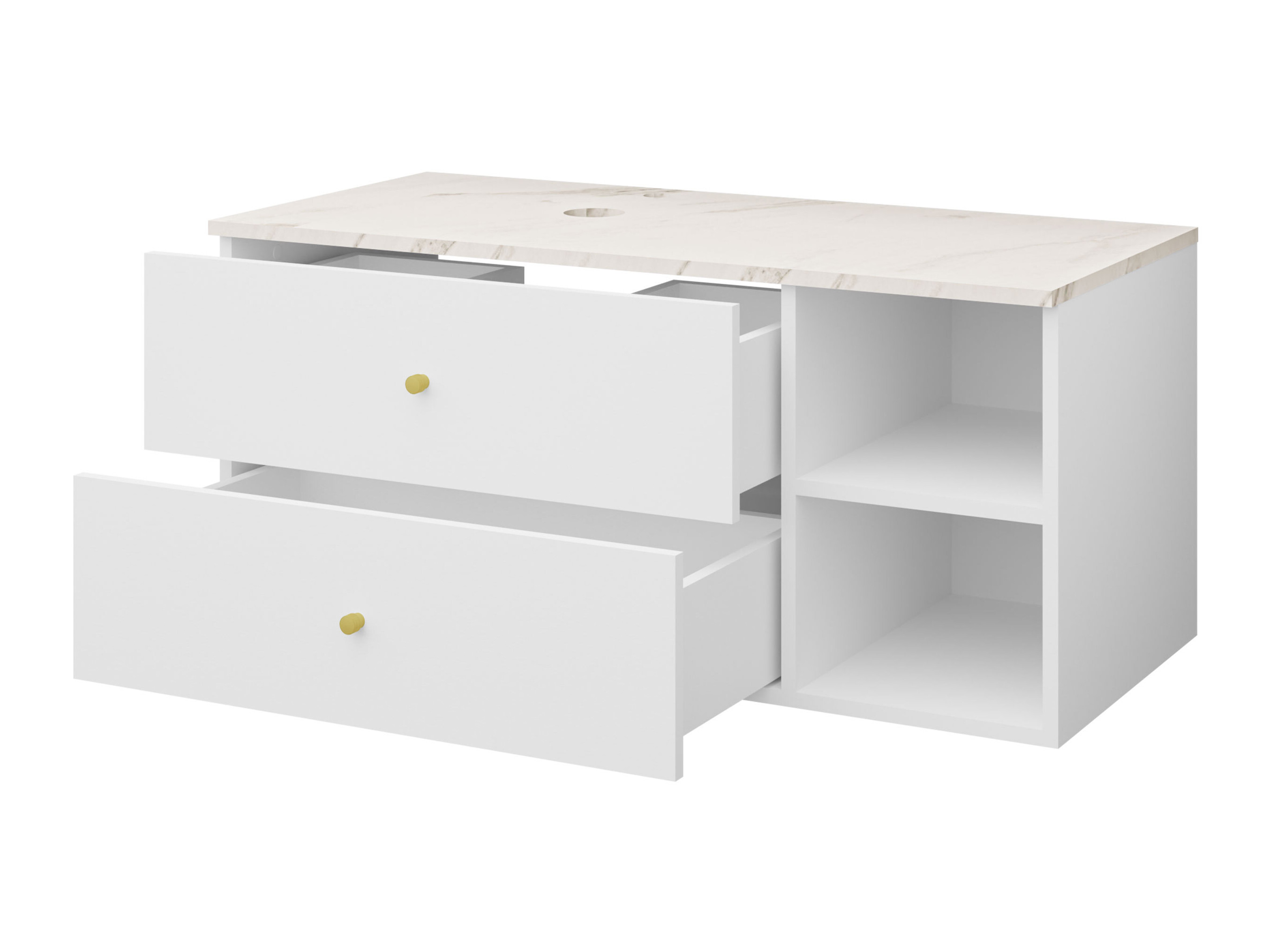 Wall-mounted bathroom cabinet for washbasin Salus (Cashmere + Cremona oak)