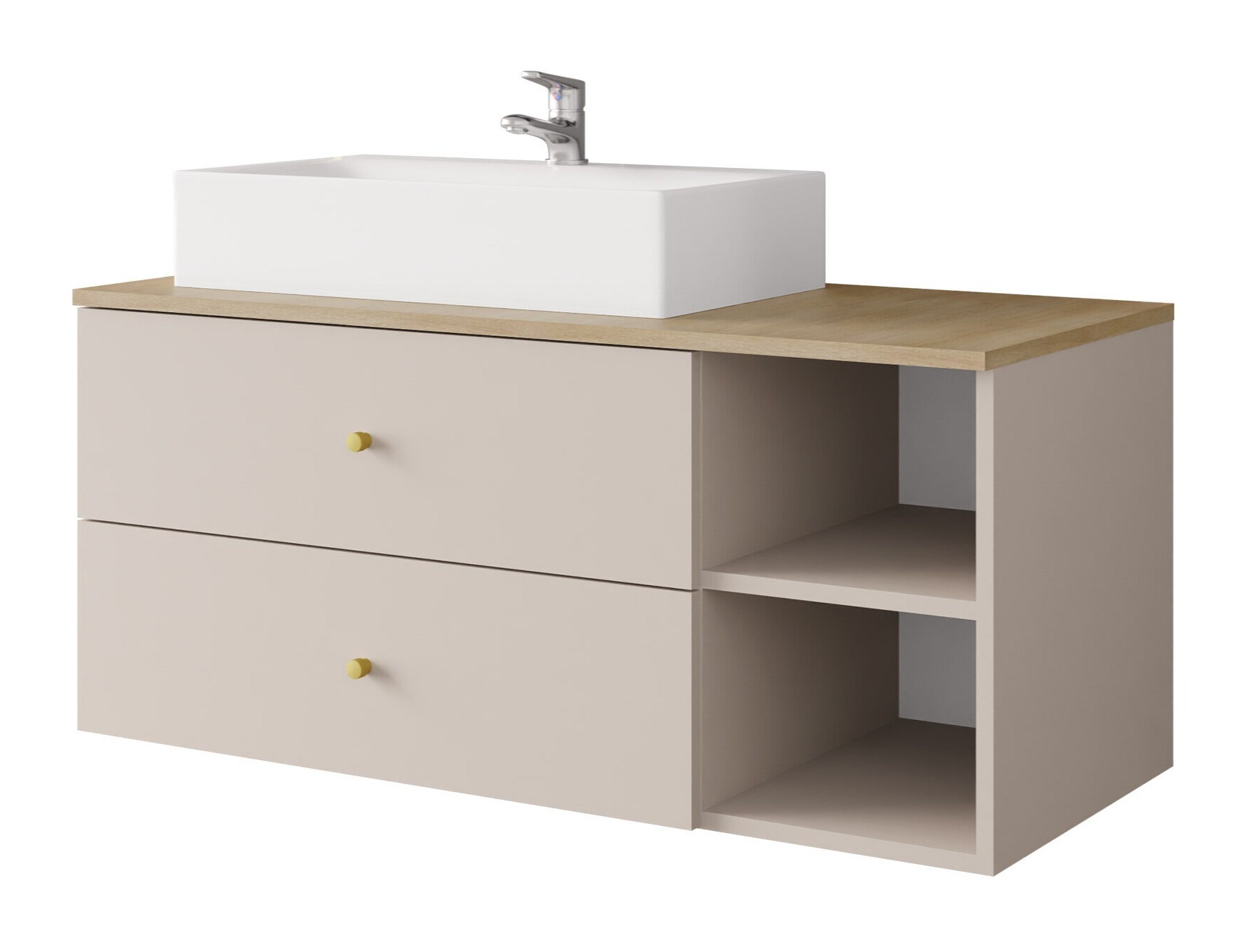 Wall-mounted bathroom cabinet for washbasin Salus (Cashmere + Cremona oak)