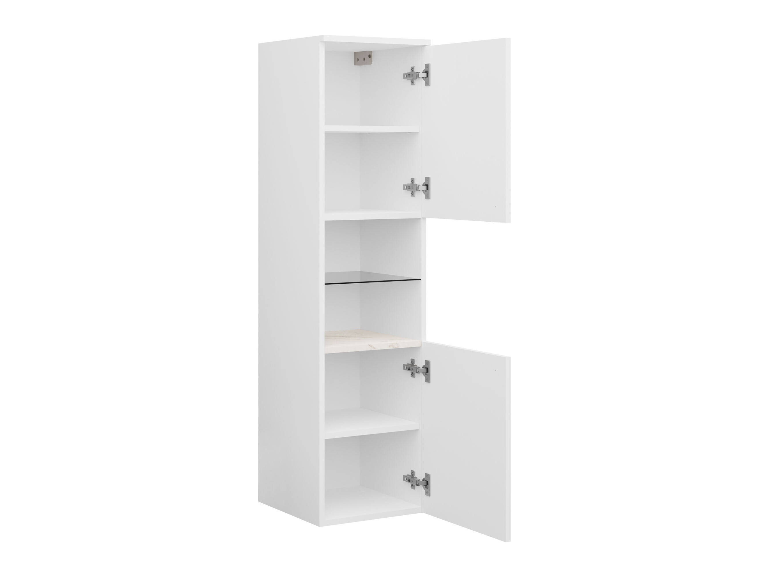 Wall-mounted bathroom cabinet Salus (Black + Black marble)
