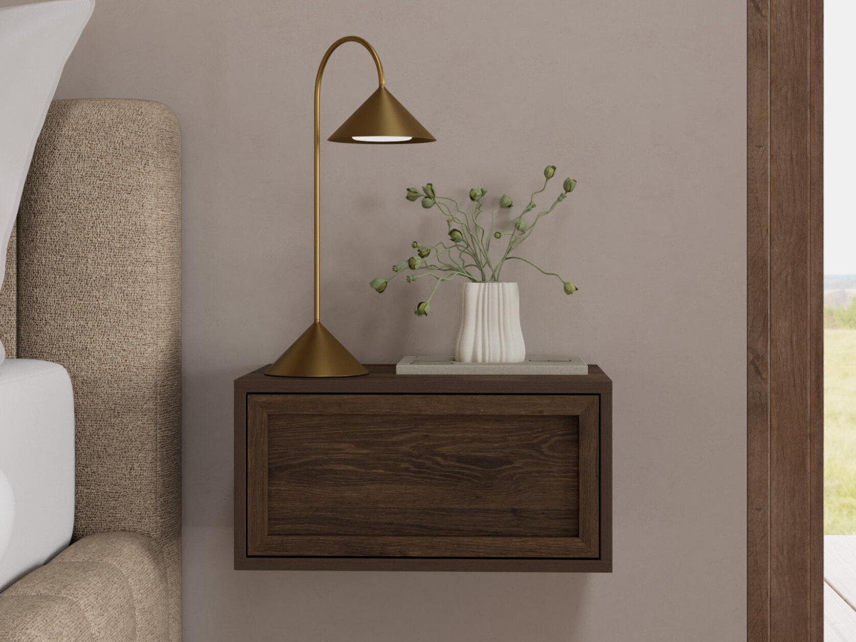 Bedside table Oakland 104 (Dark wood)