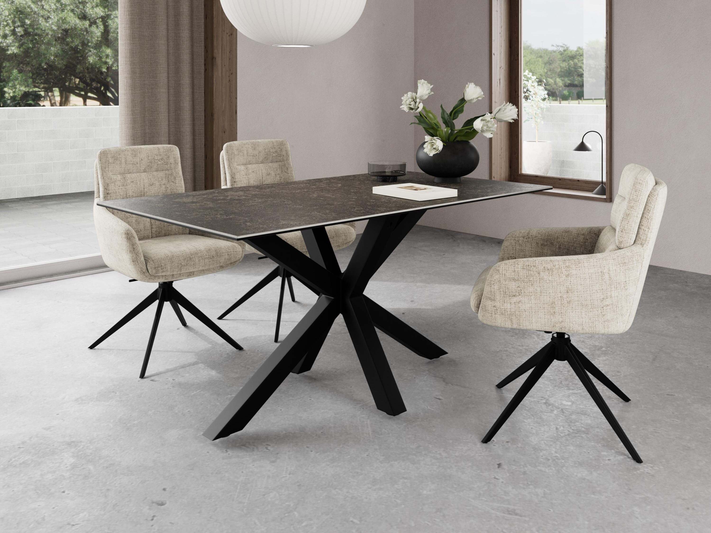 Chair Norsica 1034 (Beige + Black)