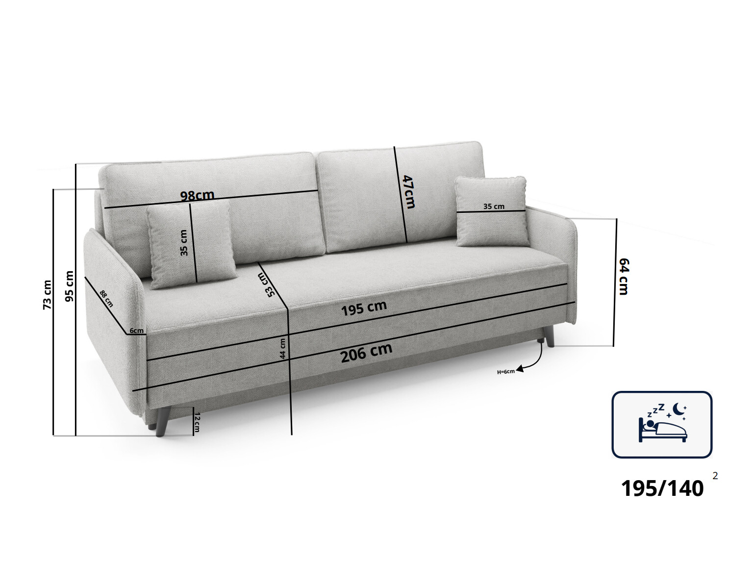 Sofa bed Alton 112 (Garden 05)