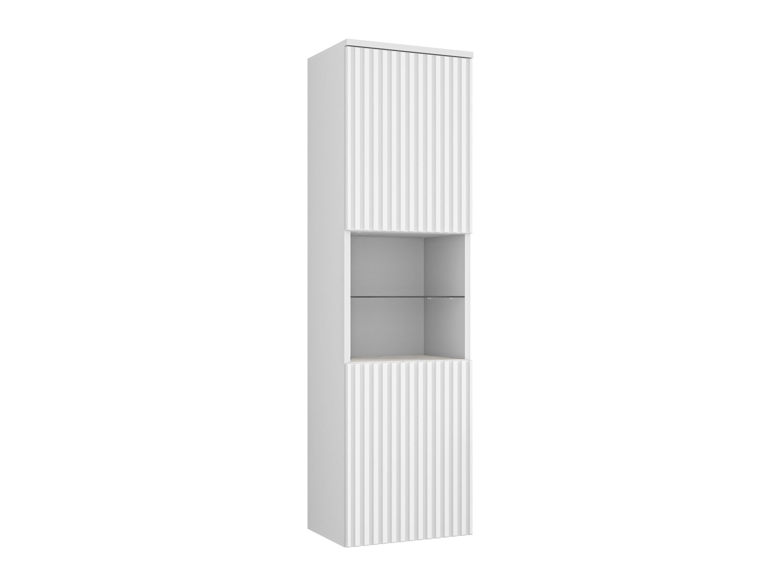 Wall-mounted bathroom cabinet Nauta (White + White marble)