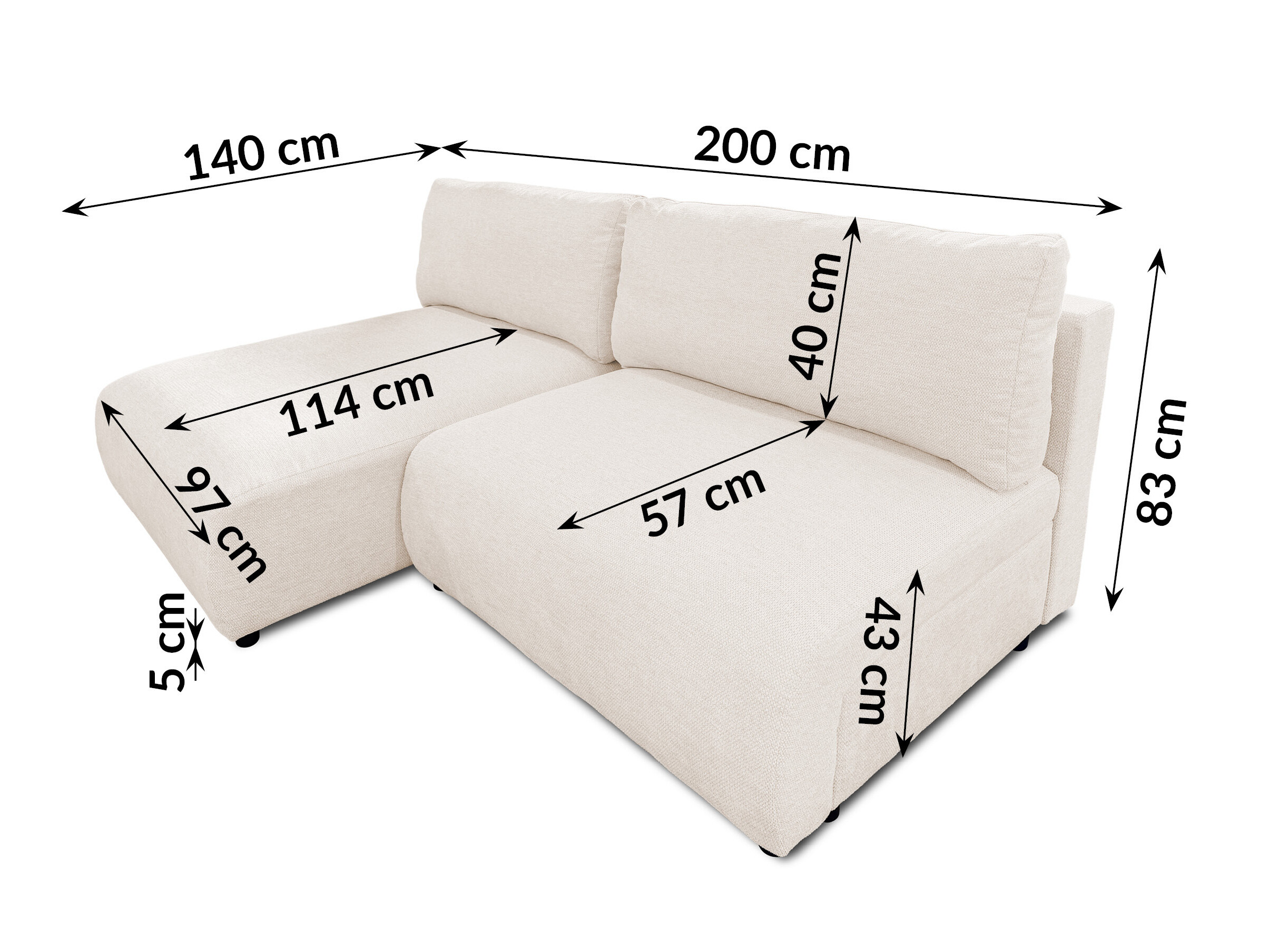Corner sofa Rocklin 227 (Aragon 01)