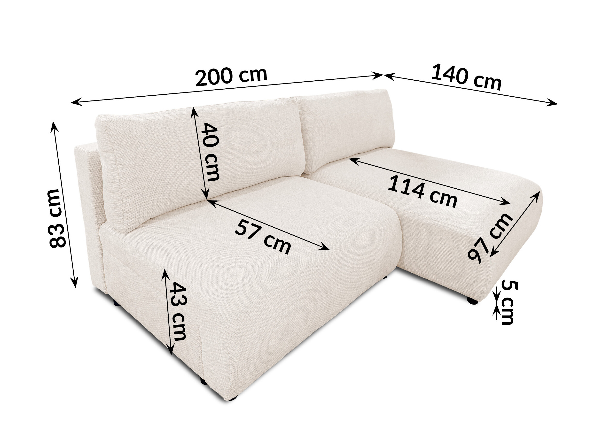 Corner sofa Rocklin 227 (Aragon 01)