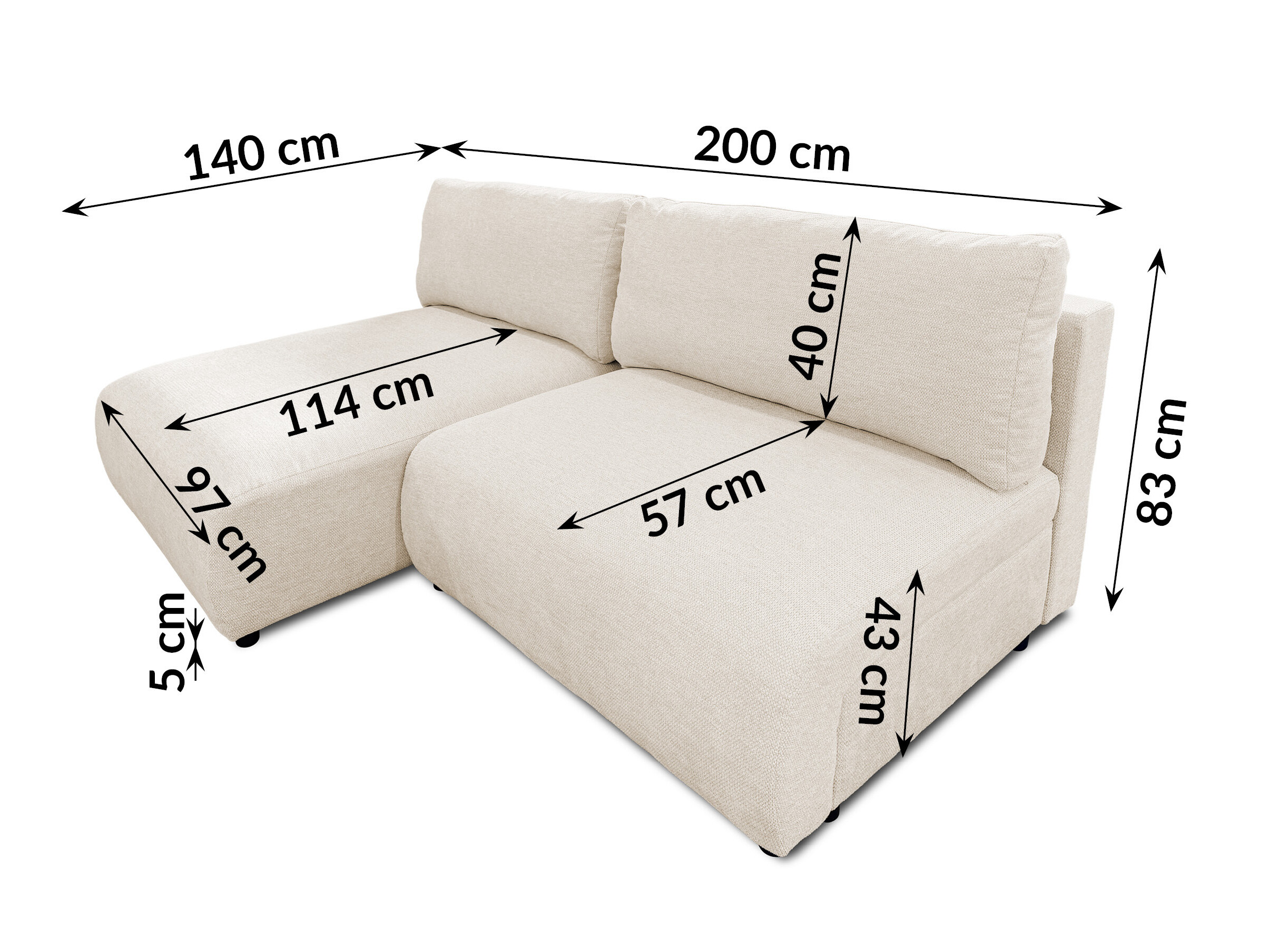 Corner sofa Rocklin 227 (Aragon 03)