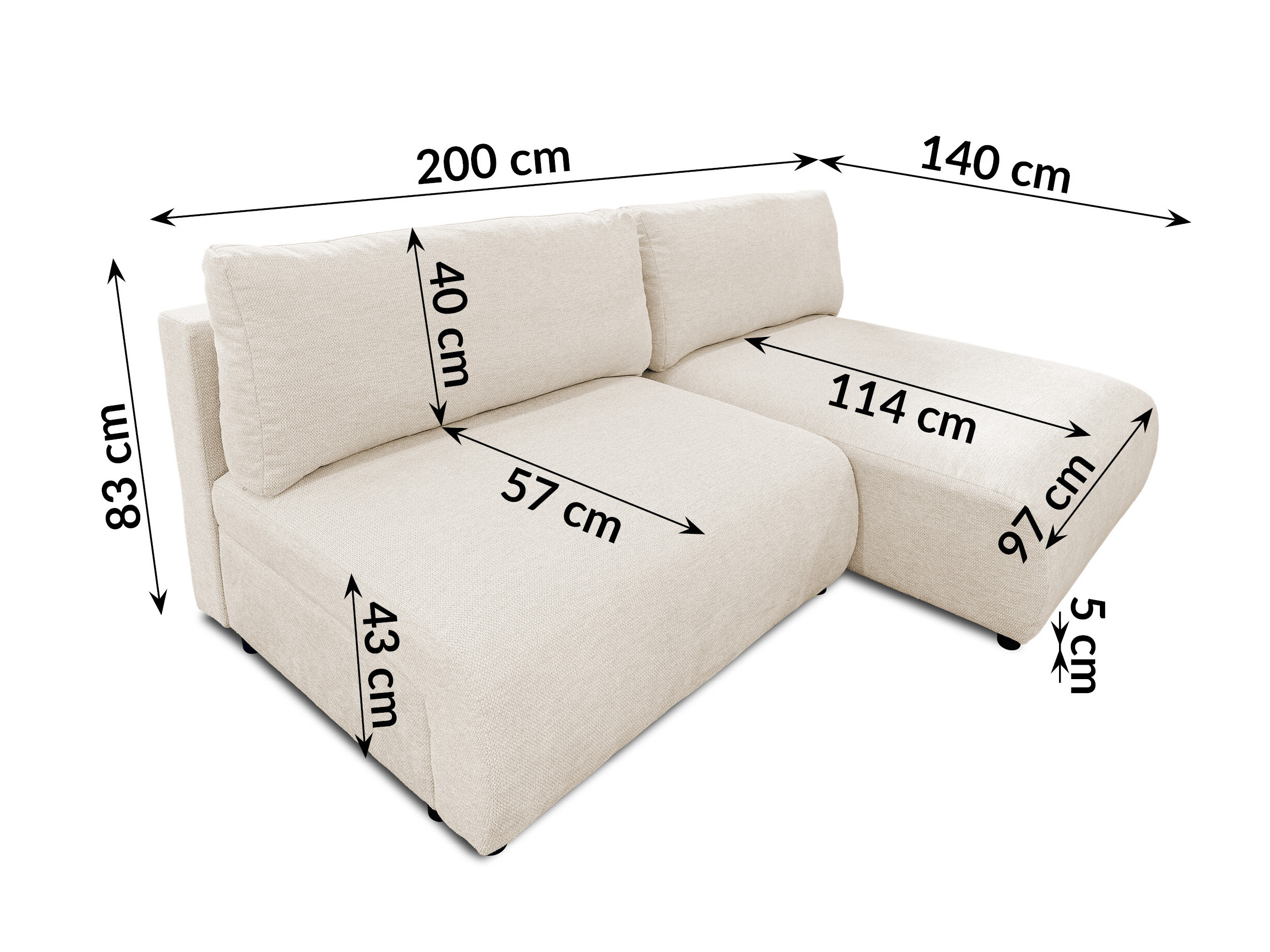 Corner sofa Rocklin 227 (Aragon 03)