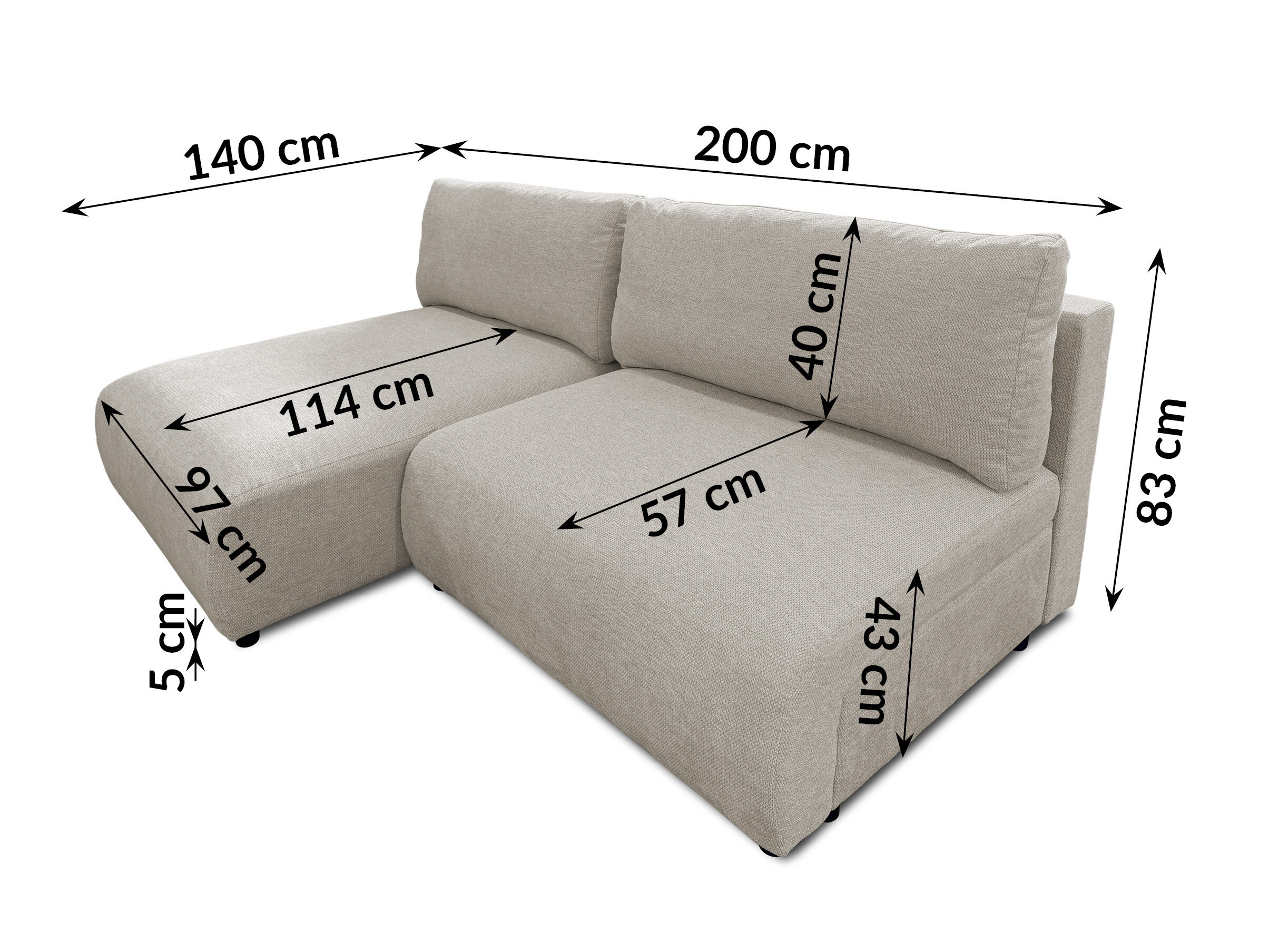 Corner sofa Rocklin 227 (Aragon 20)