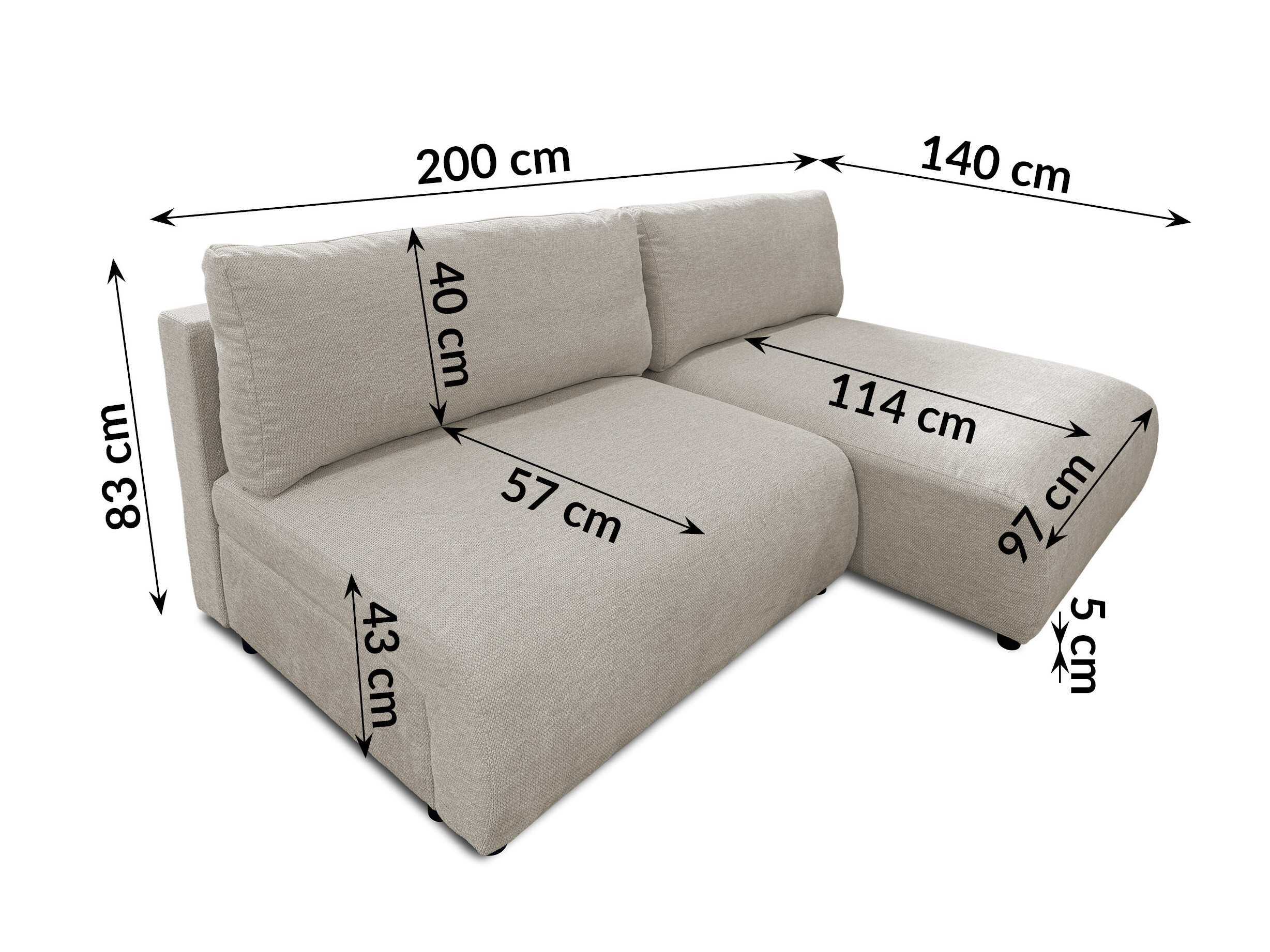 Corner sofa Rocklin 227 (Aragon 20)