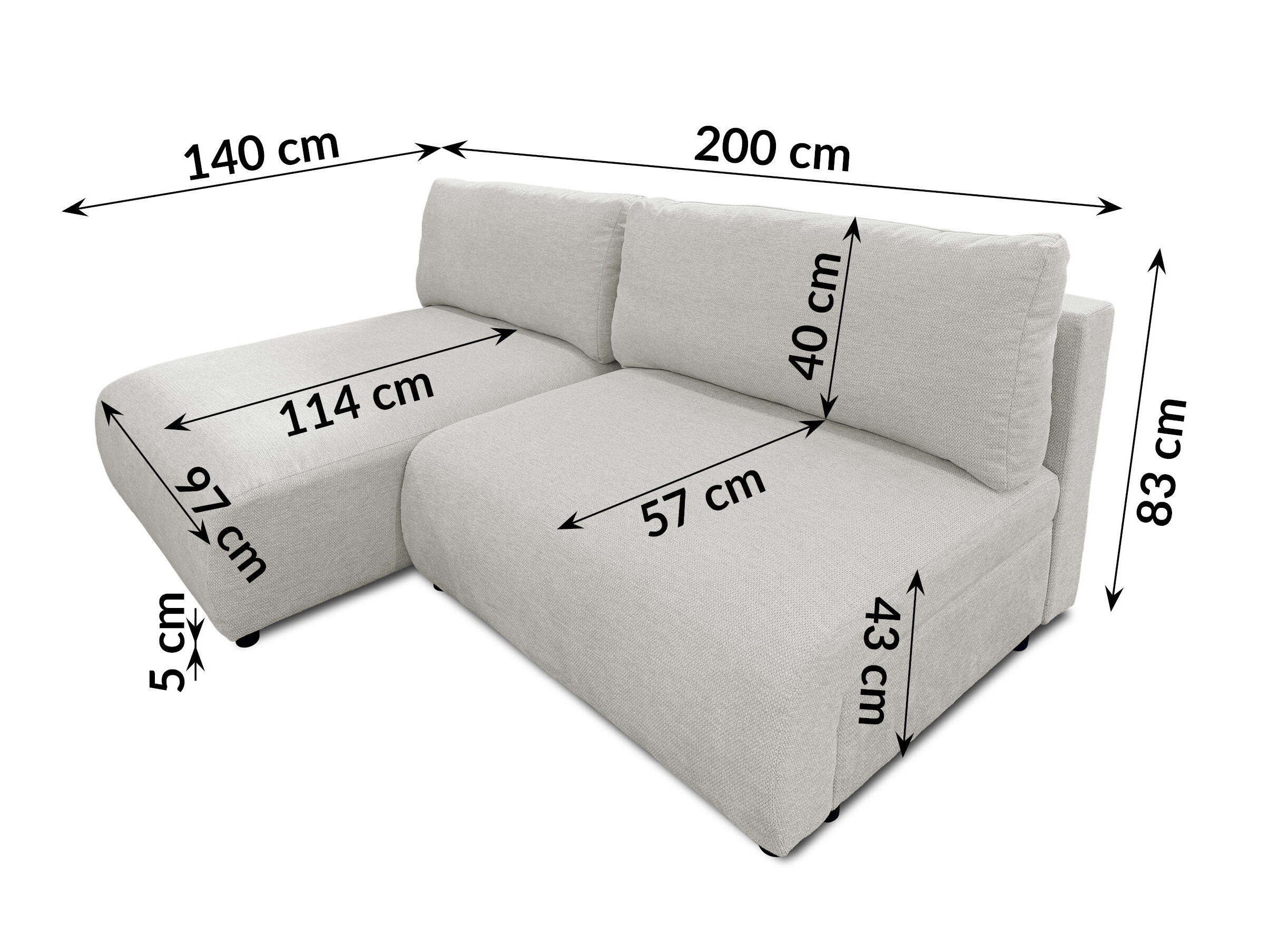 Corner sofa Rocklin 227 (Aragon 80)