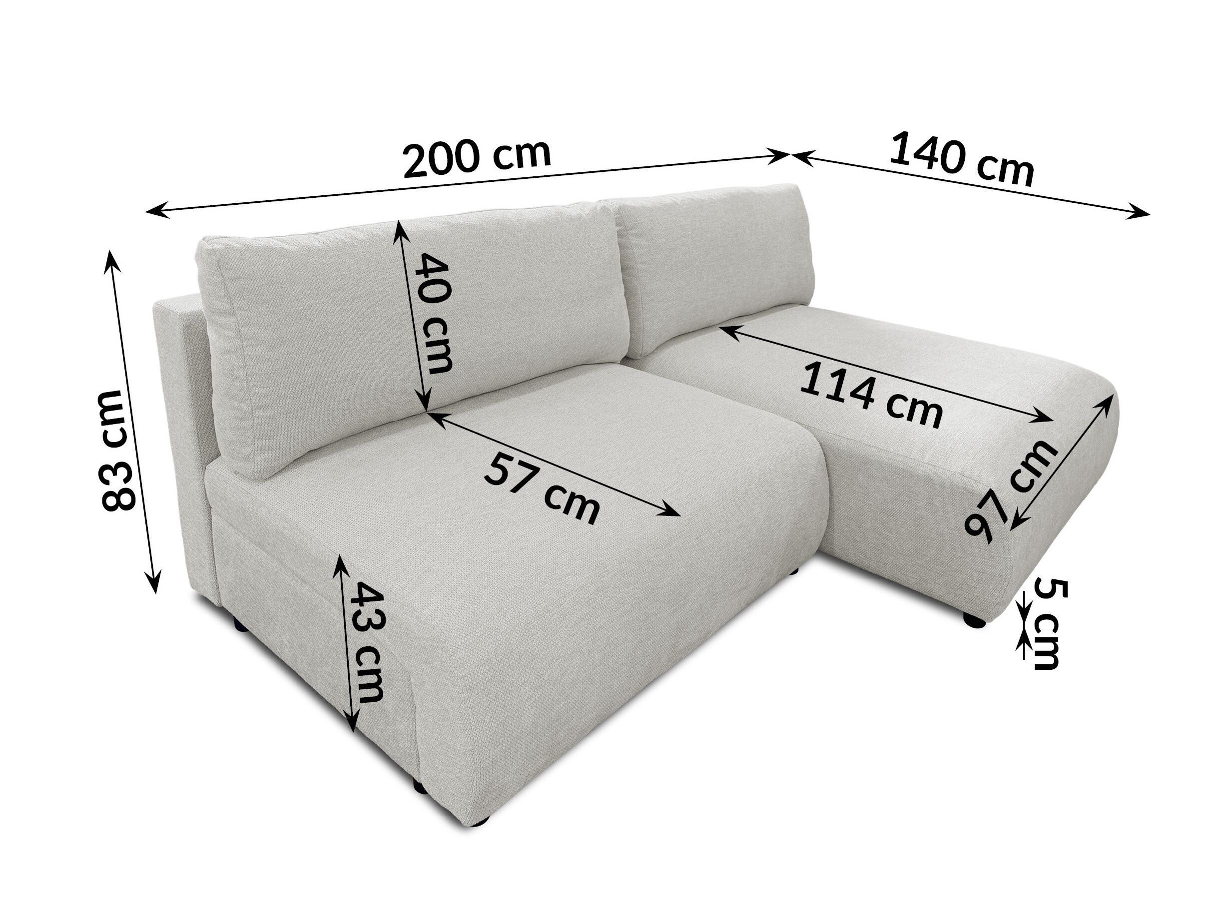 Corner sofa Rocklin 227 (Aragon 80)