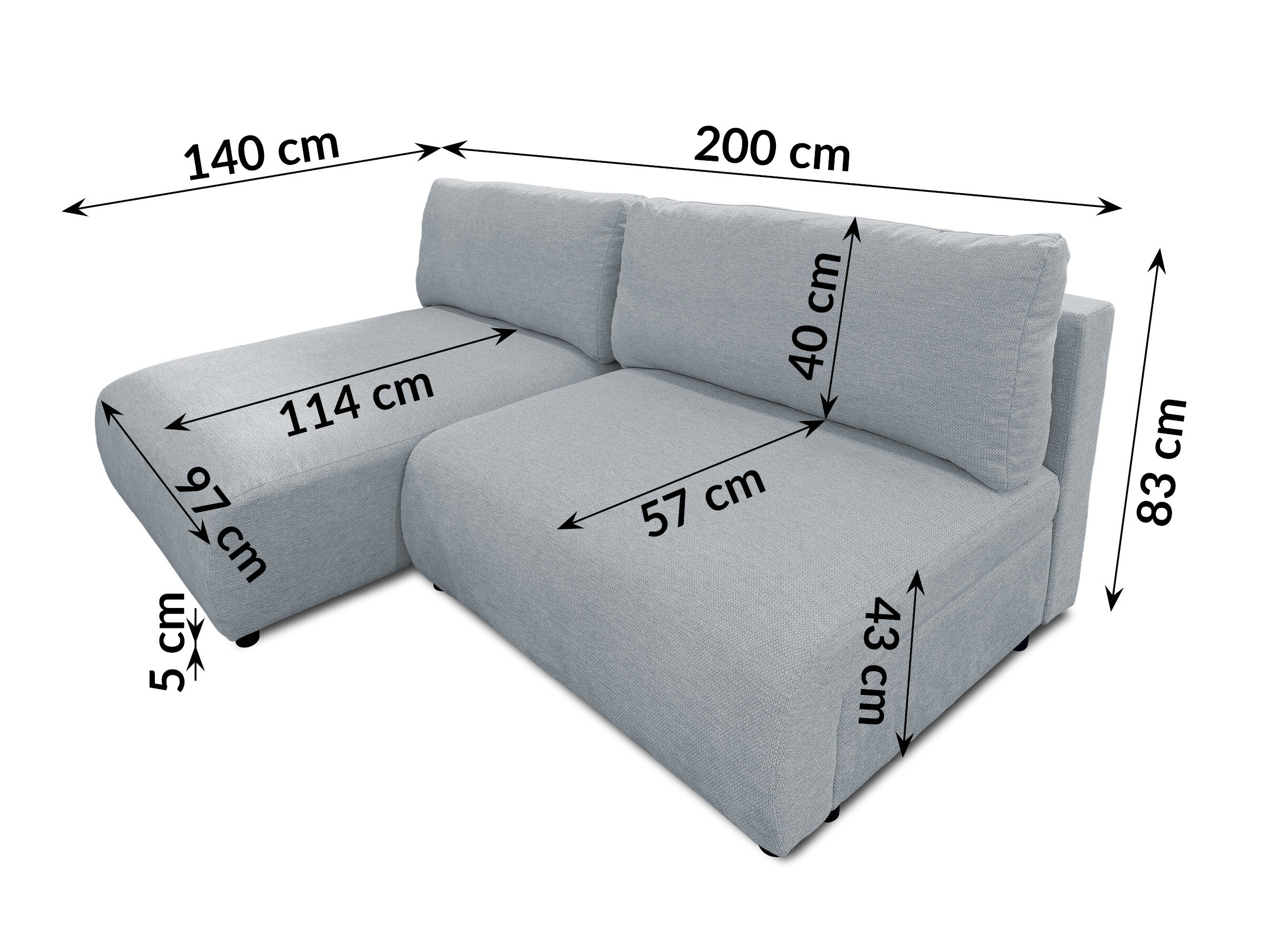 Corner sofa Rocklin 227 (Aragon 90)
