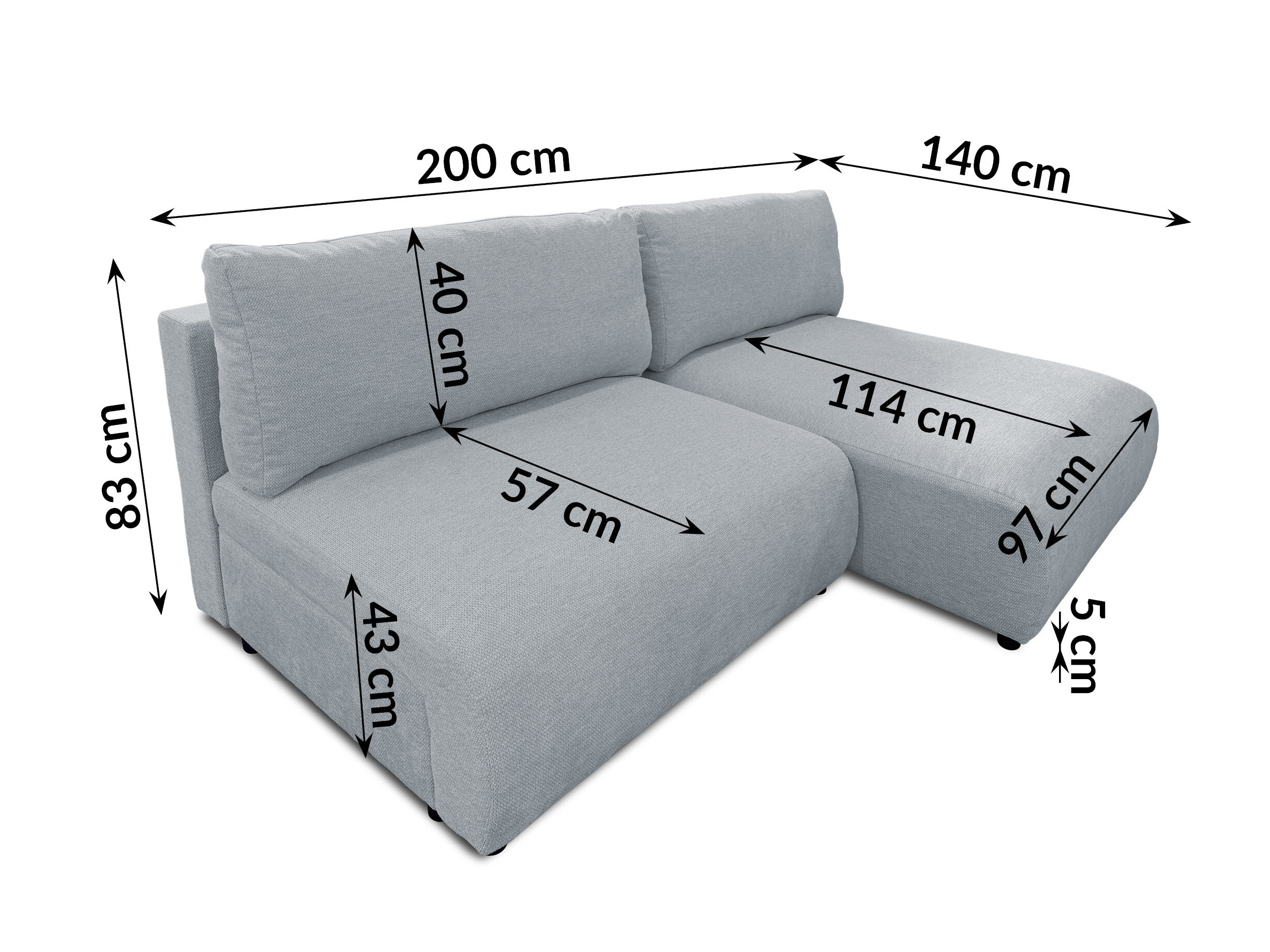 Corner sofa Rocklin 227 (Aragon 90)