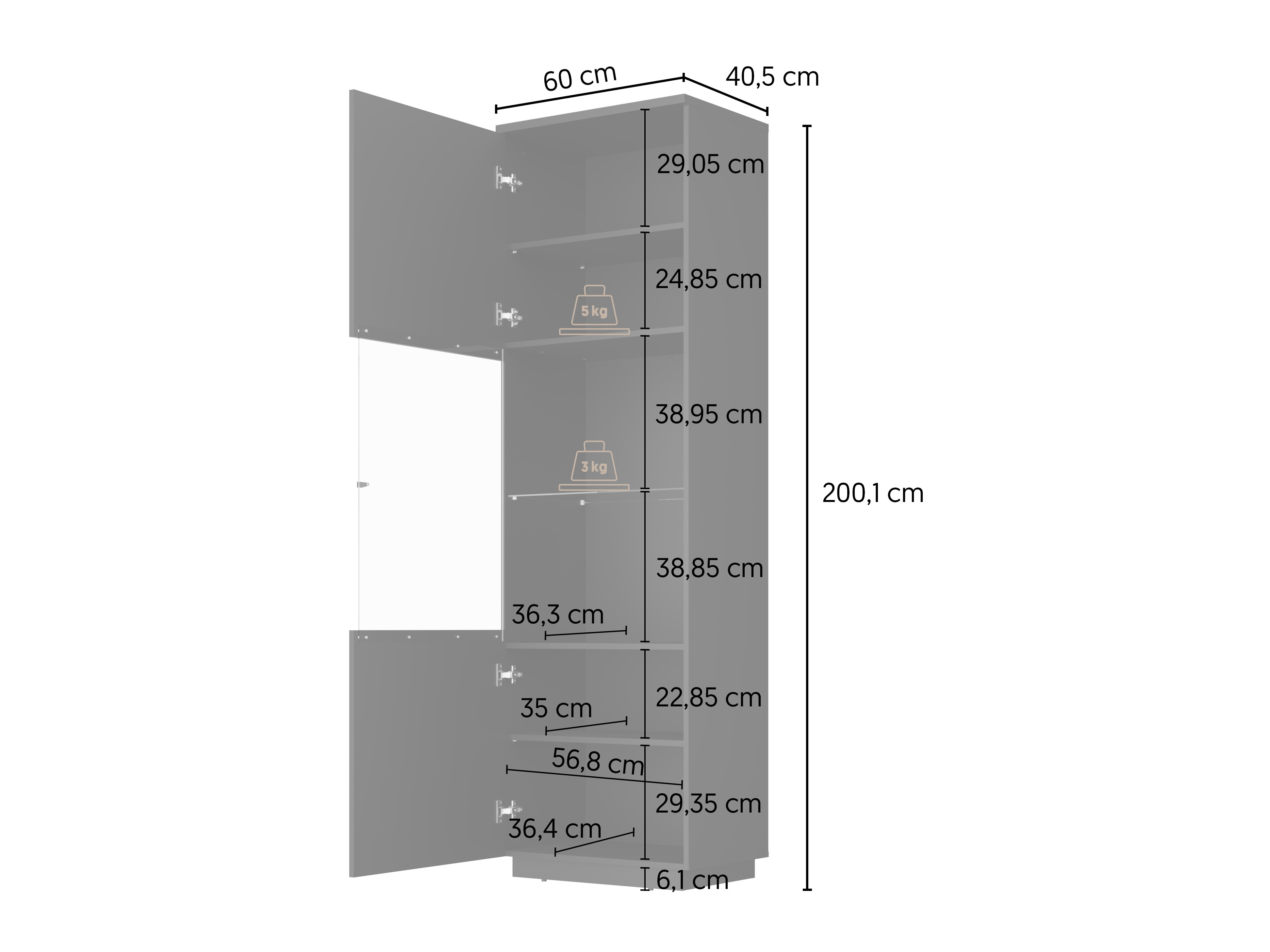 Bookcase Talevaro 101 (Black + Glossy black)