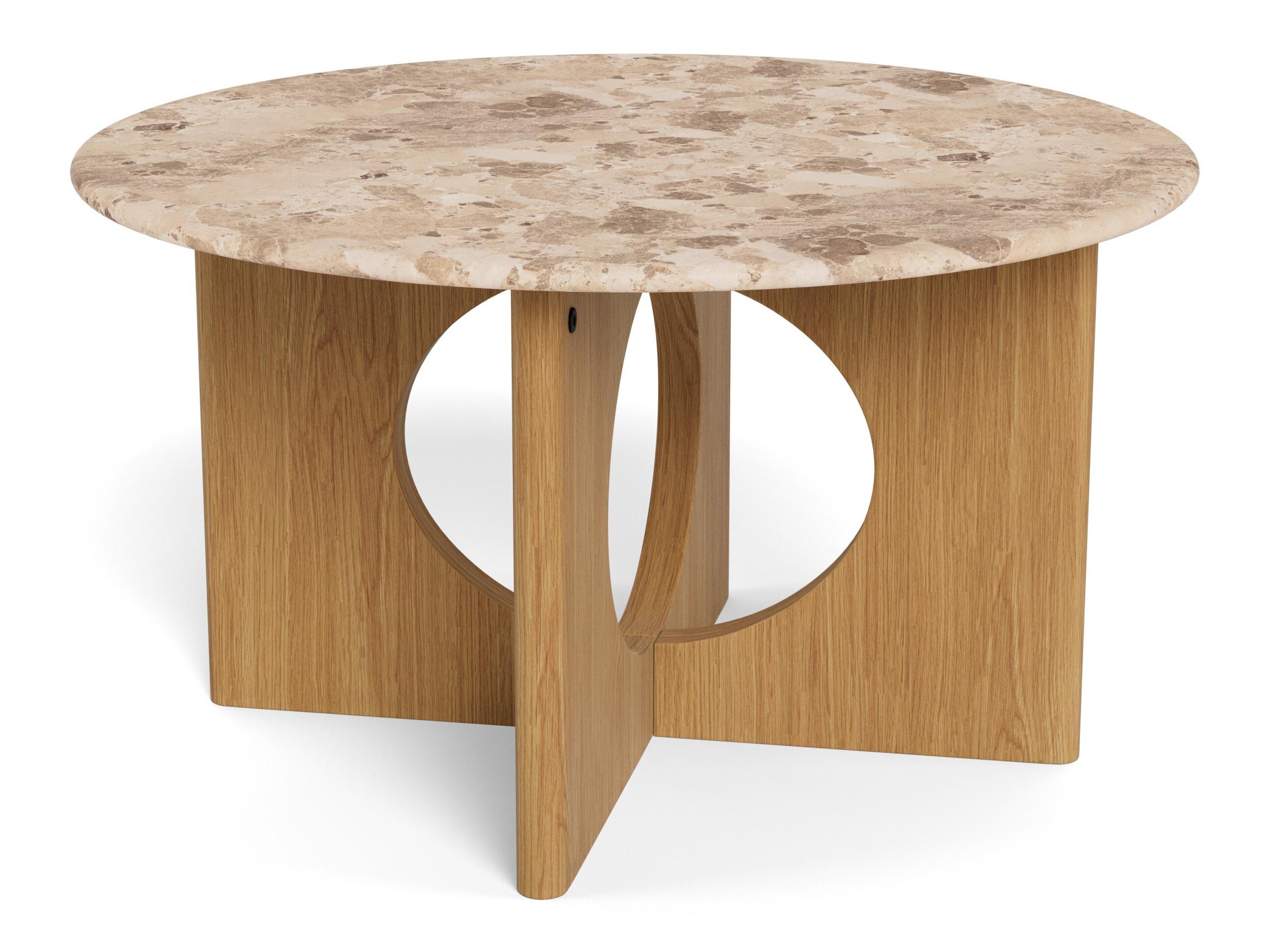 Coffee table Norsica 1112 (Light oak + Brown marble)