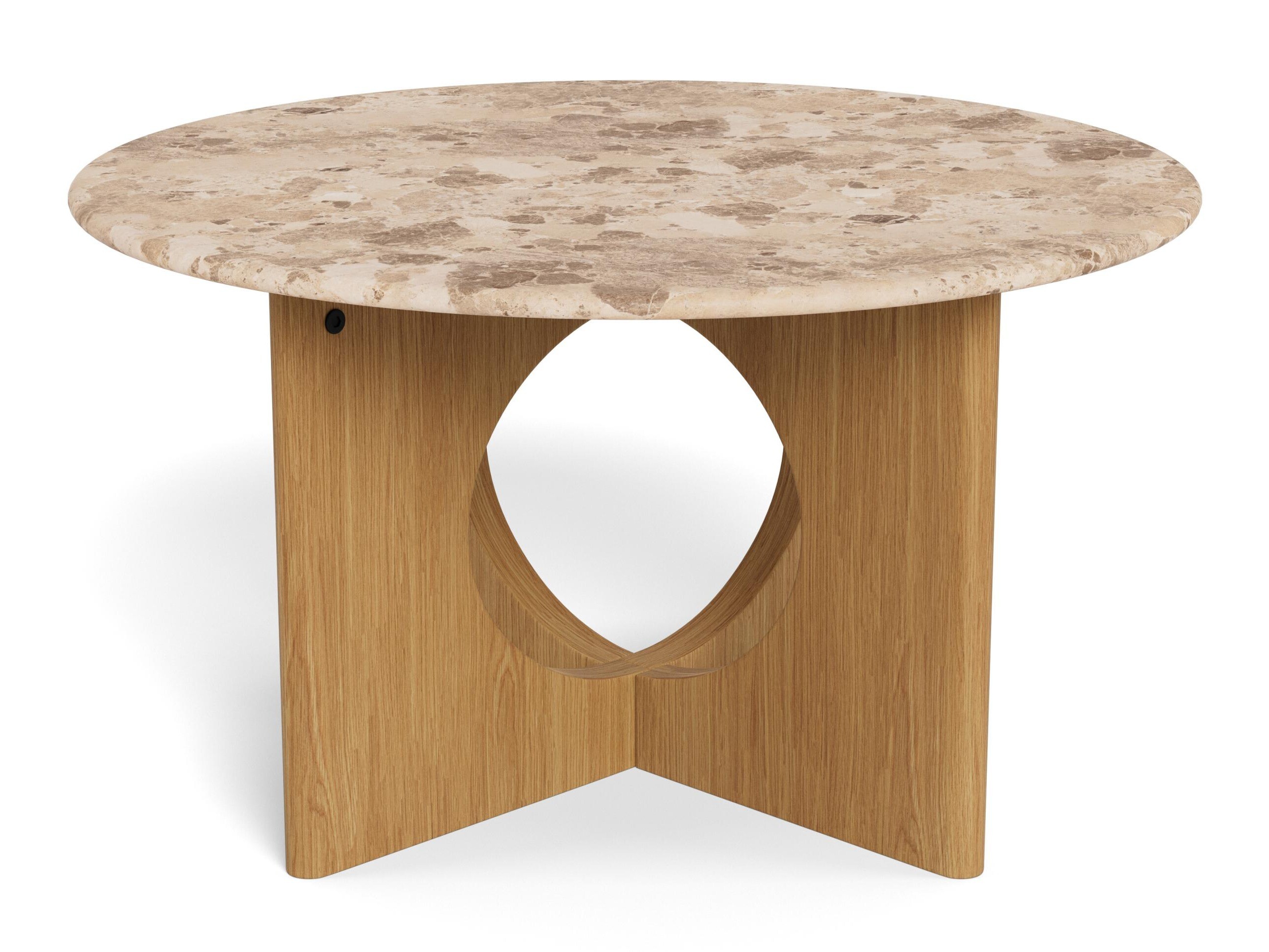 Coffee table Norsica 1112 (Light oak + Brown marble)