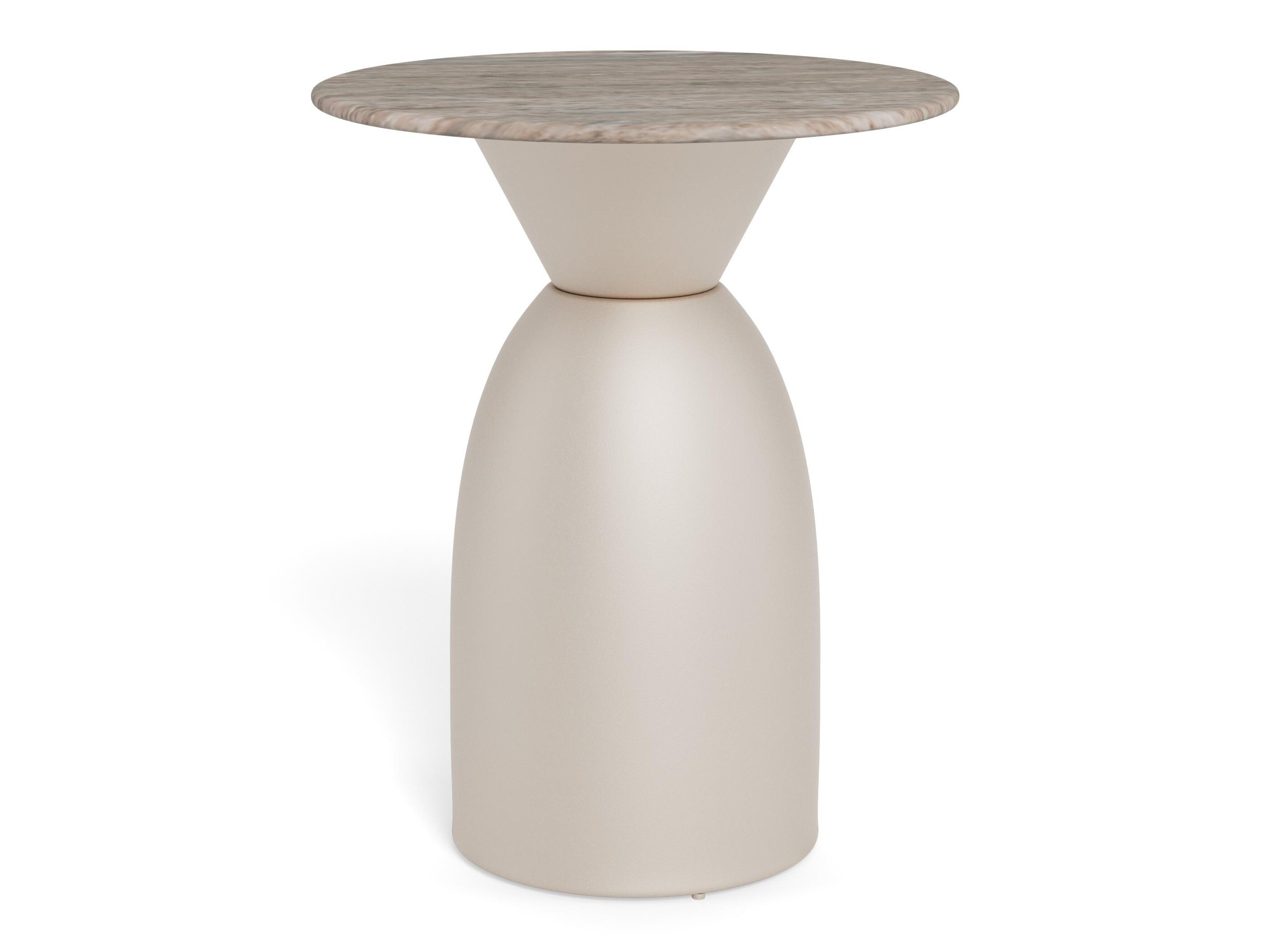 Side table Norsica 1074 (Light grey + Grey marble)