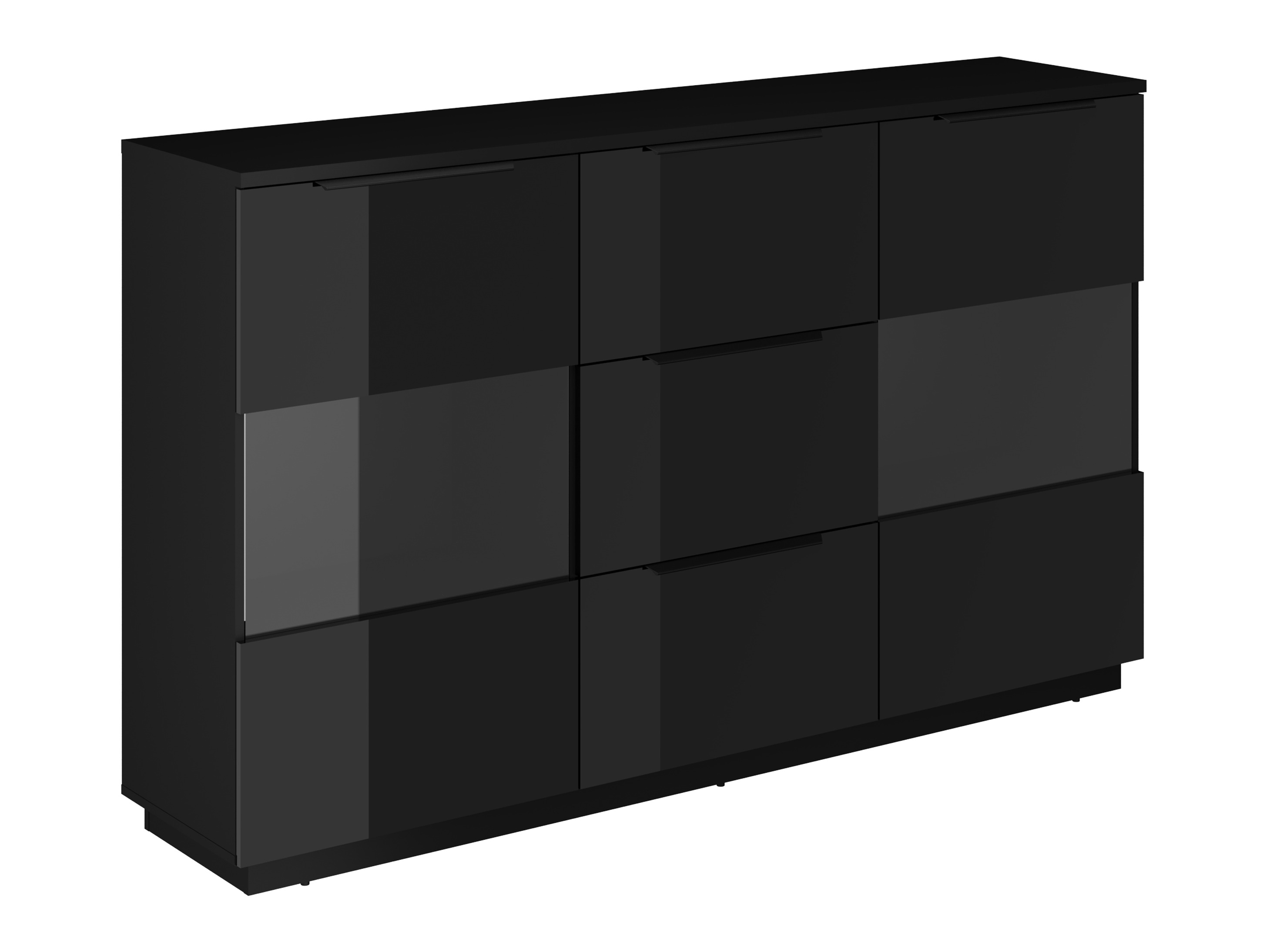 Chest of drawers Talevaro 105 (Black + Glossy black)