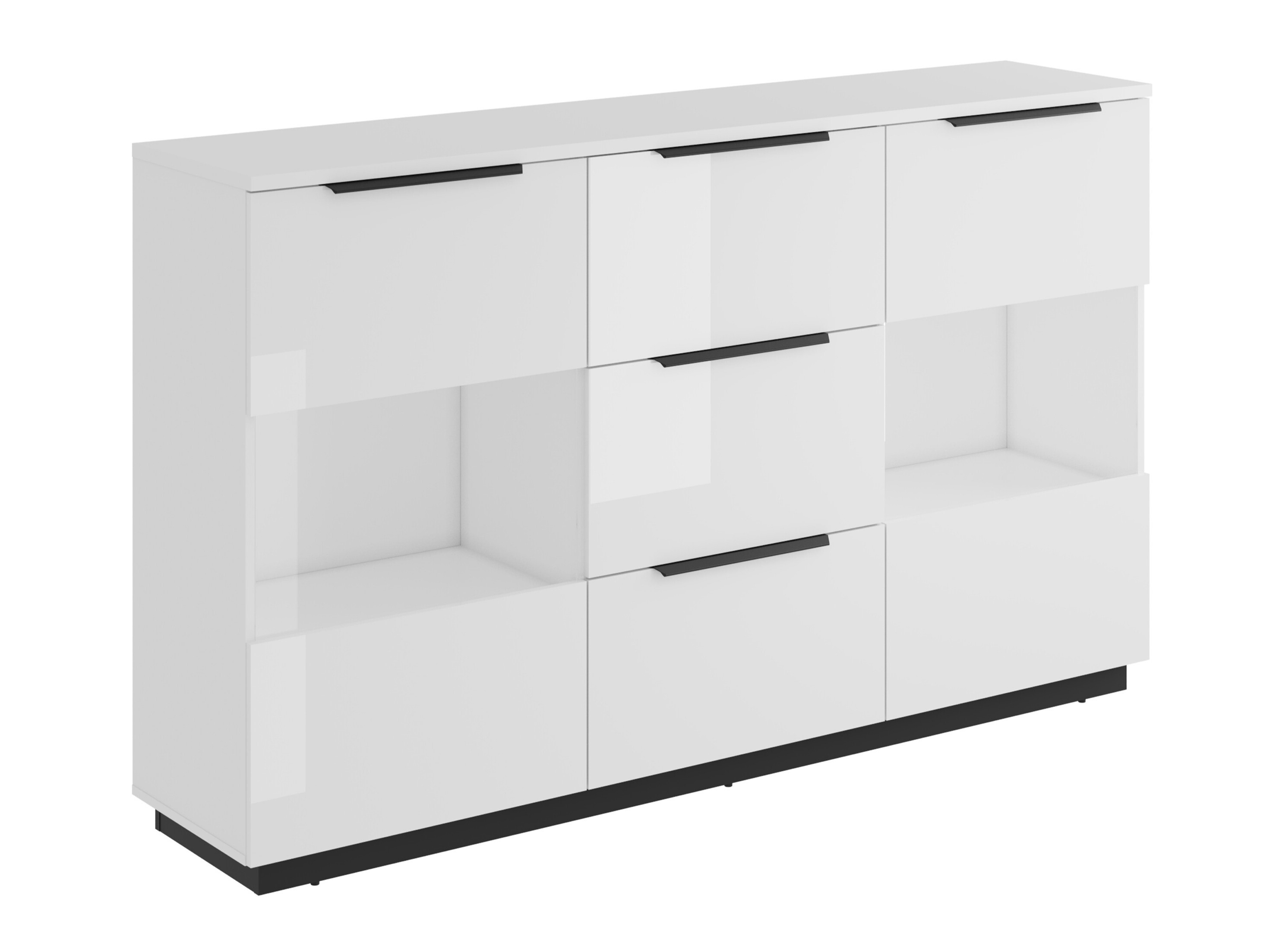Chest of drawers Talevaro 105 (White + Glossy white)