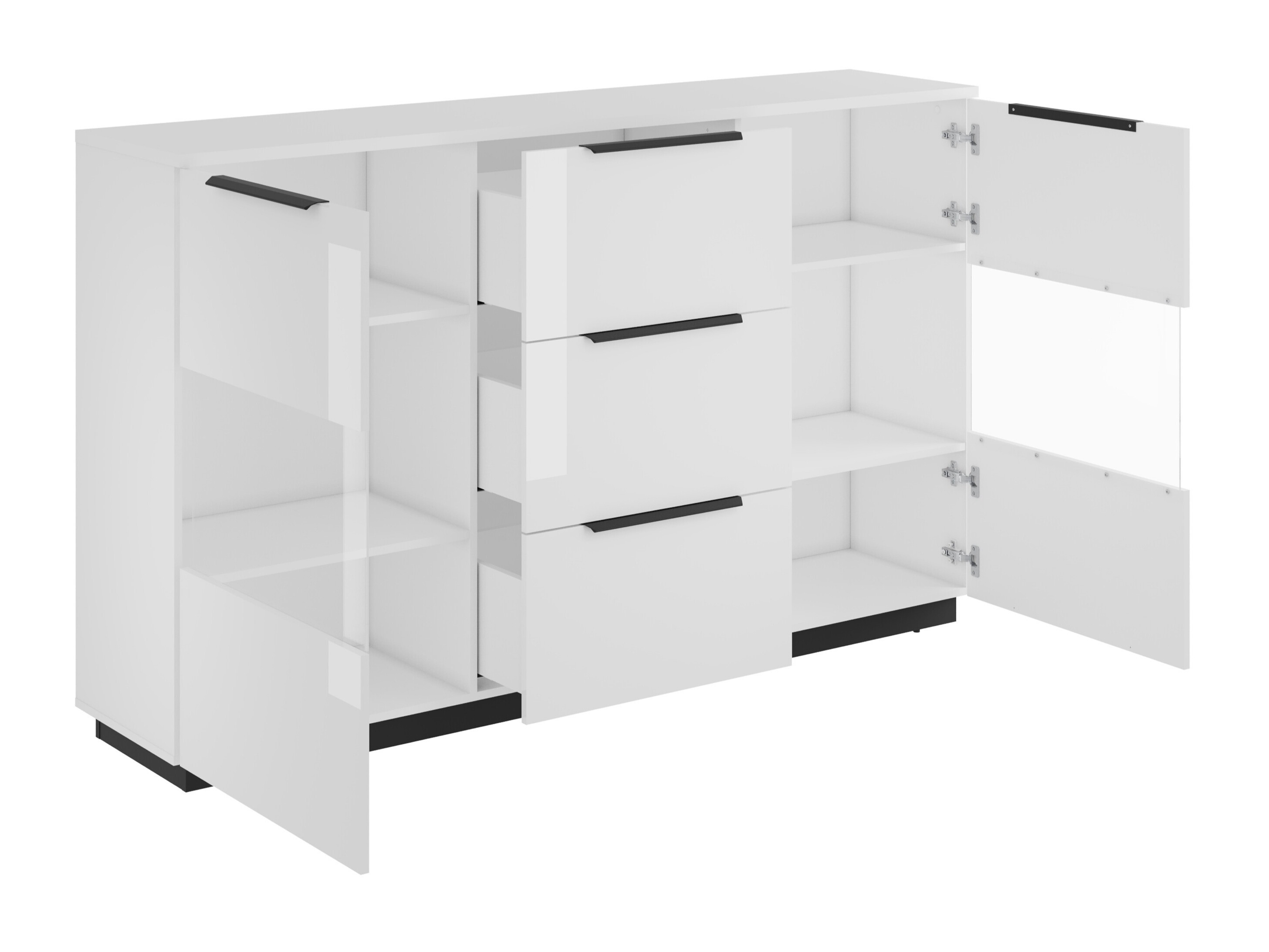 Chest of drawers Talevaro 105 (White + Glossy white)