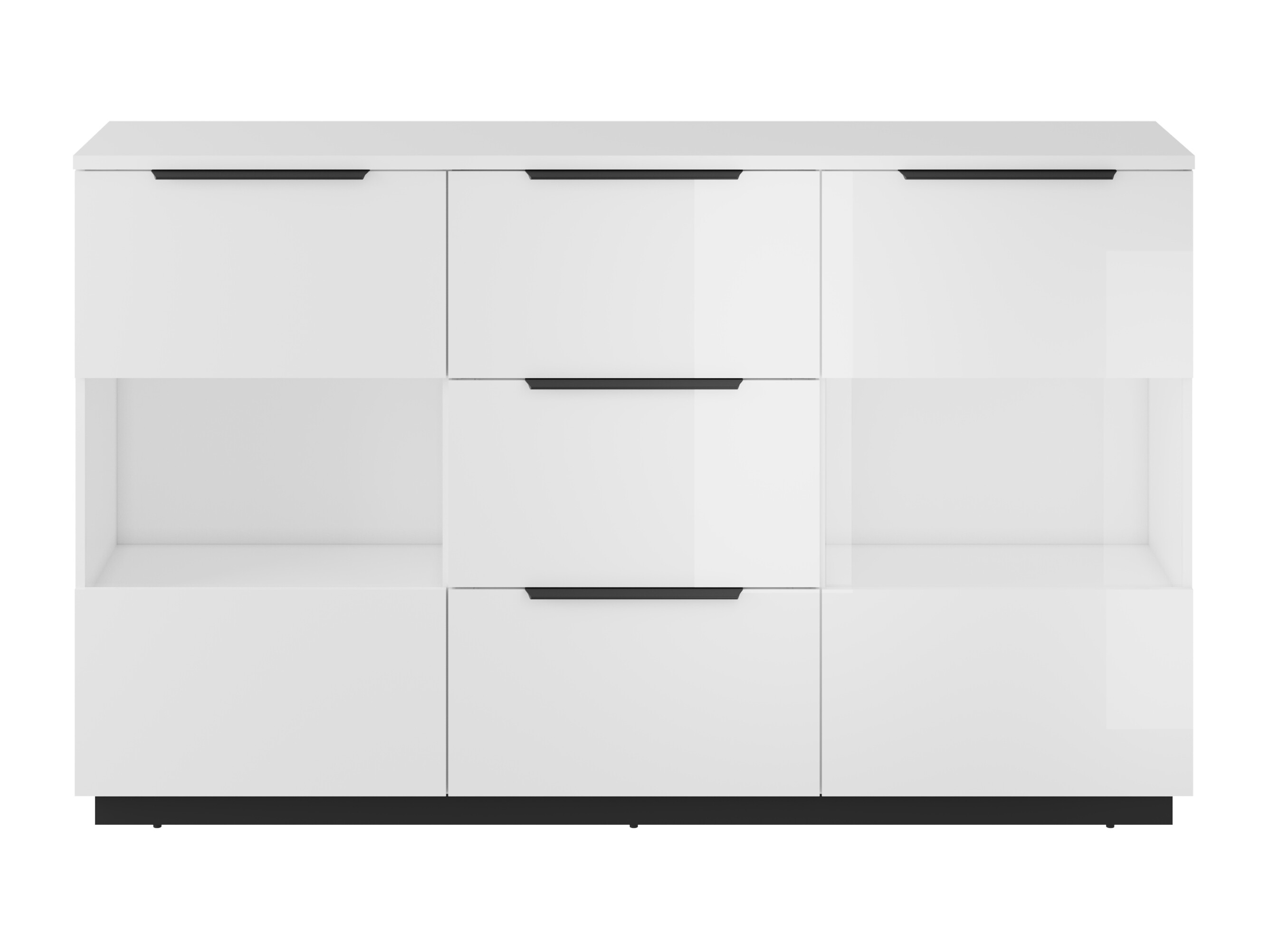 Chest of drawers Talevaro 105 (White + Glossy white)