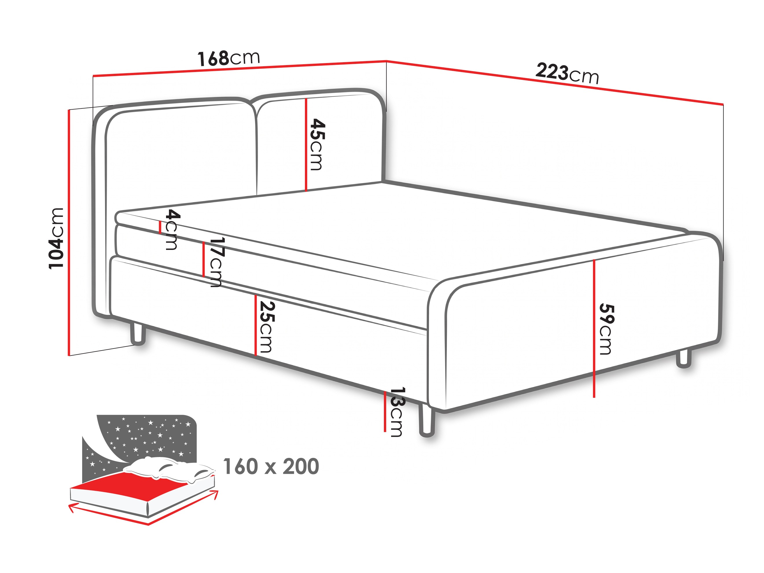 Continental bed Margate 130 (Tilia 86)