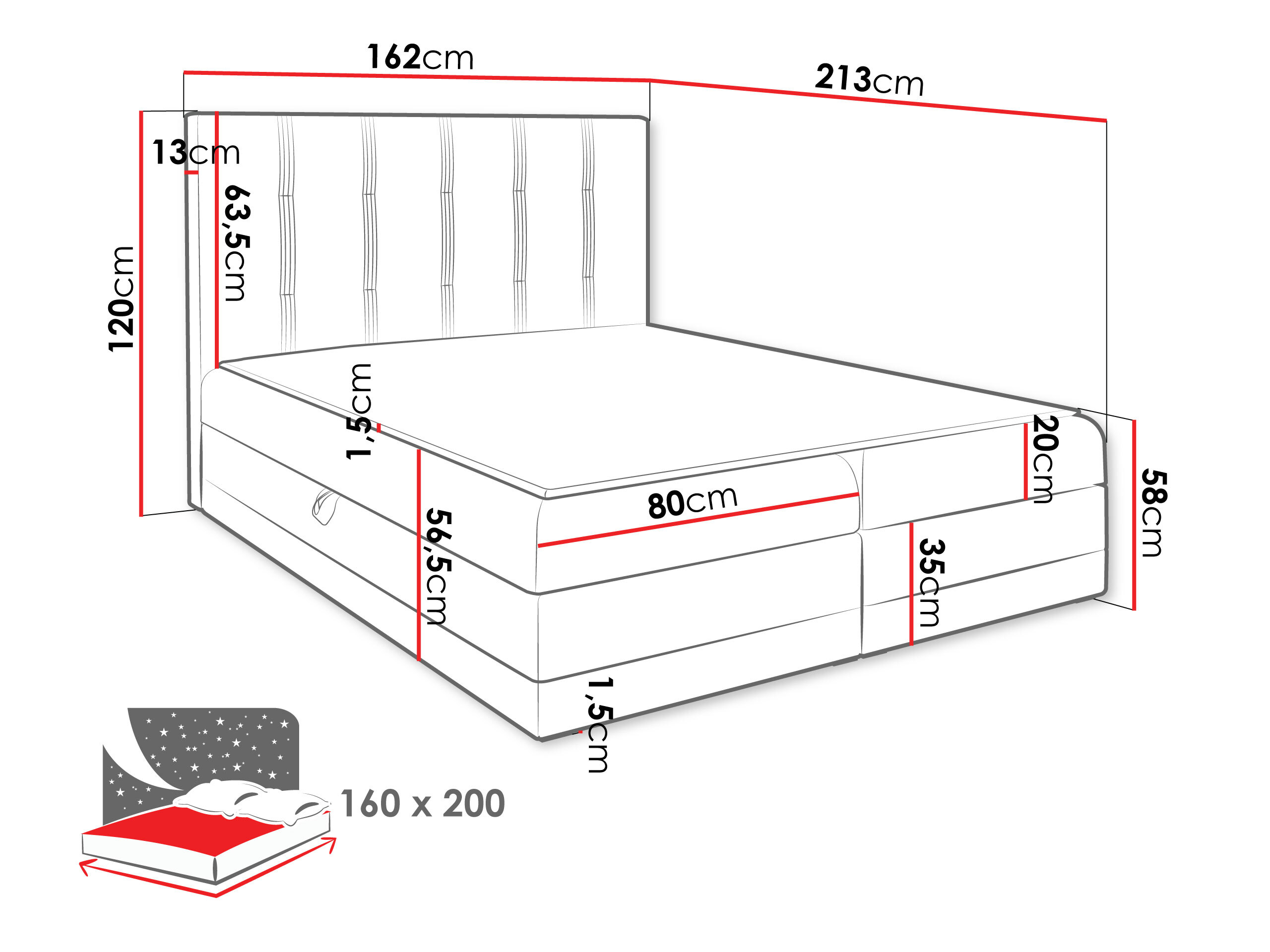 Continental bed Villa (Kameleon 04 + Kameleon 15)