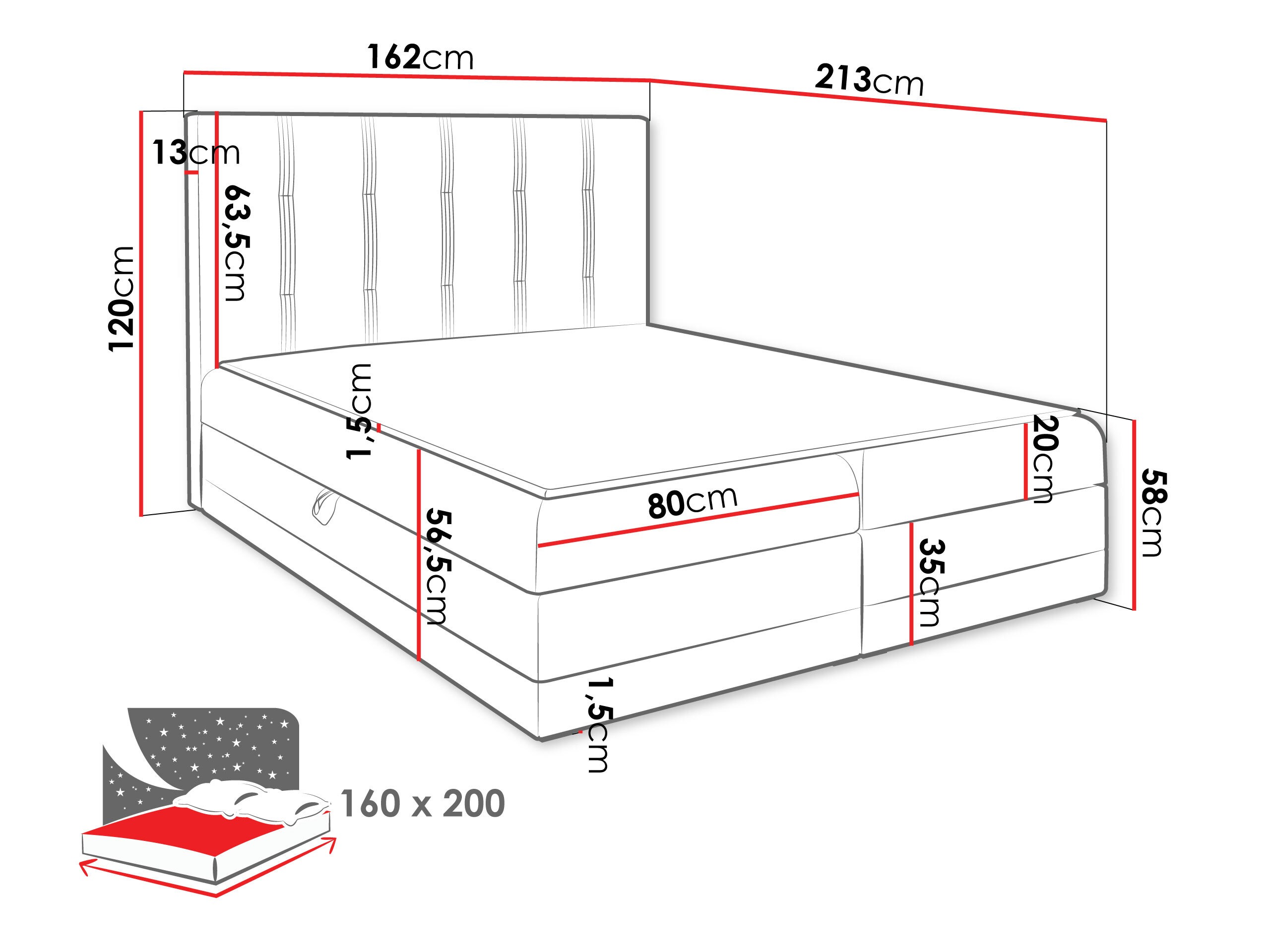 Continental bed Villa (Kameleon 9 + Kameleon 29)