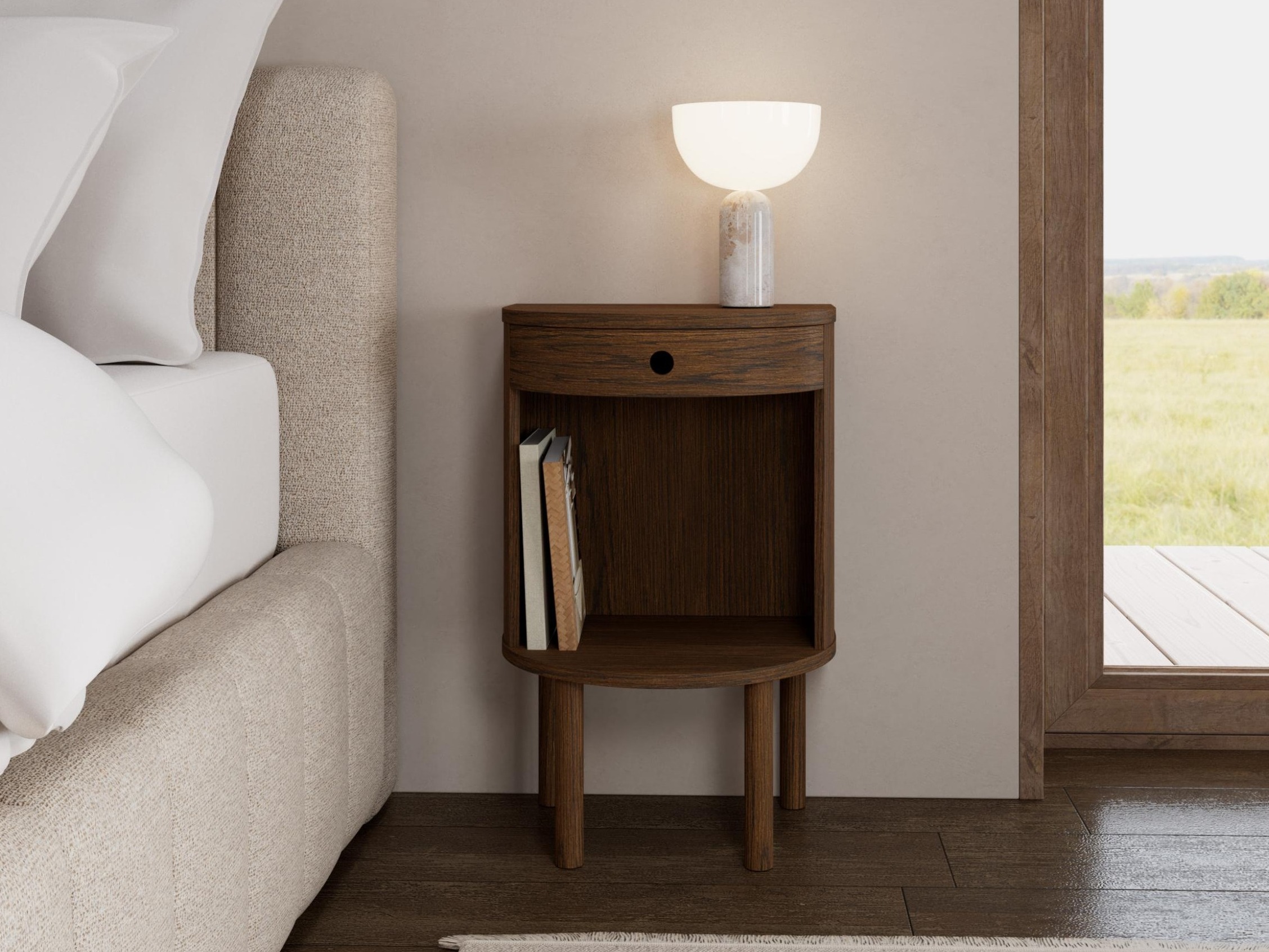 Bedside table Norsica 987 (Dark oak)