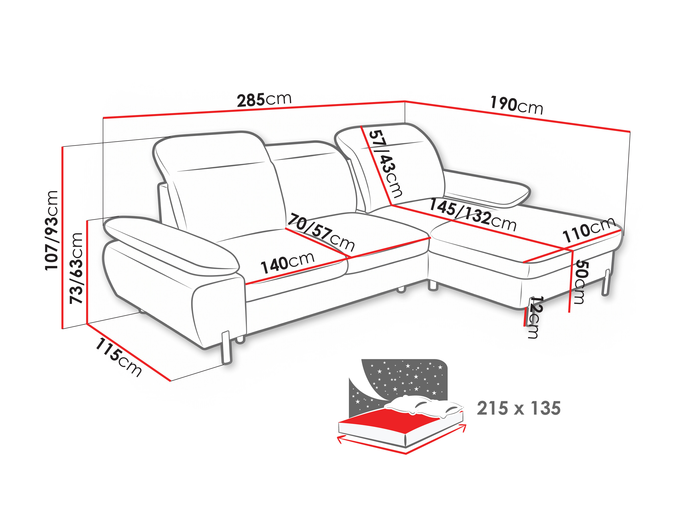 Corner sofa Margate 143 (Toro 35)