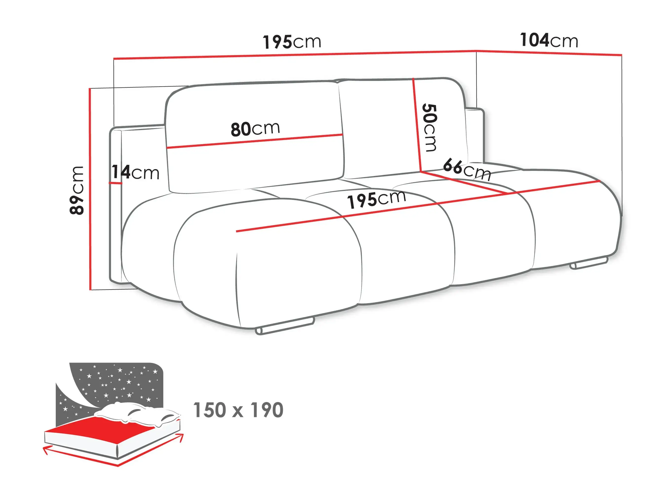 Sofa bed Dominus (Velo 633)