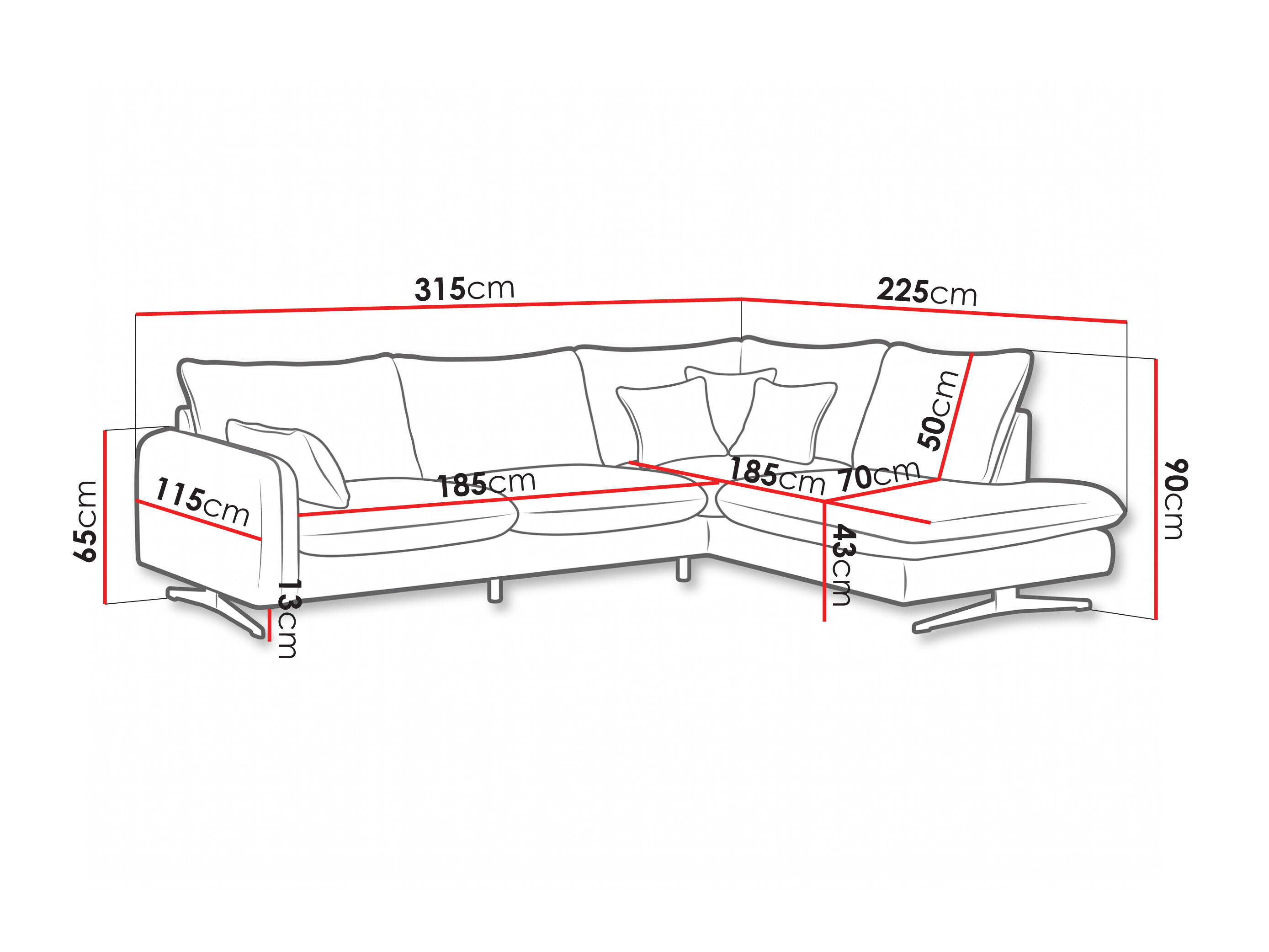 Corner sofa Margate 144 (Poso 01)